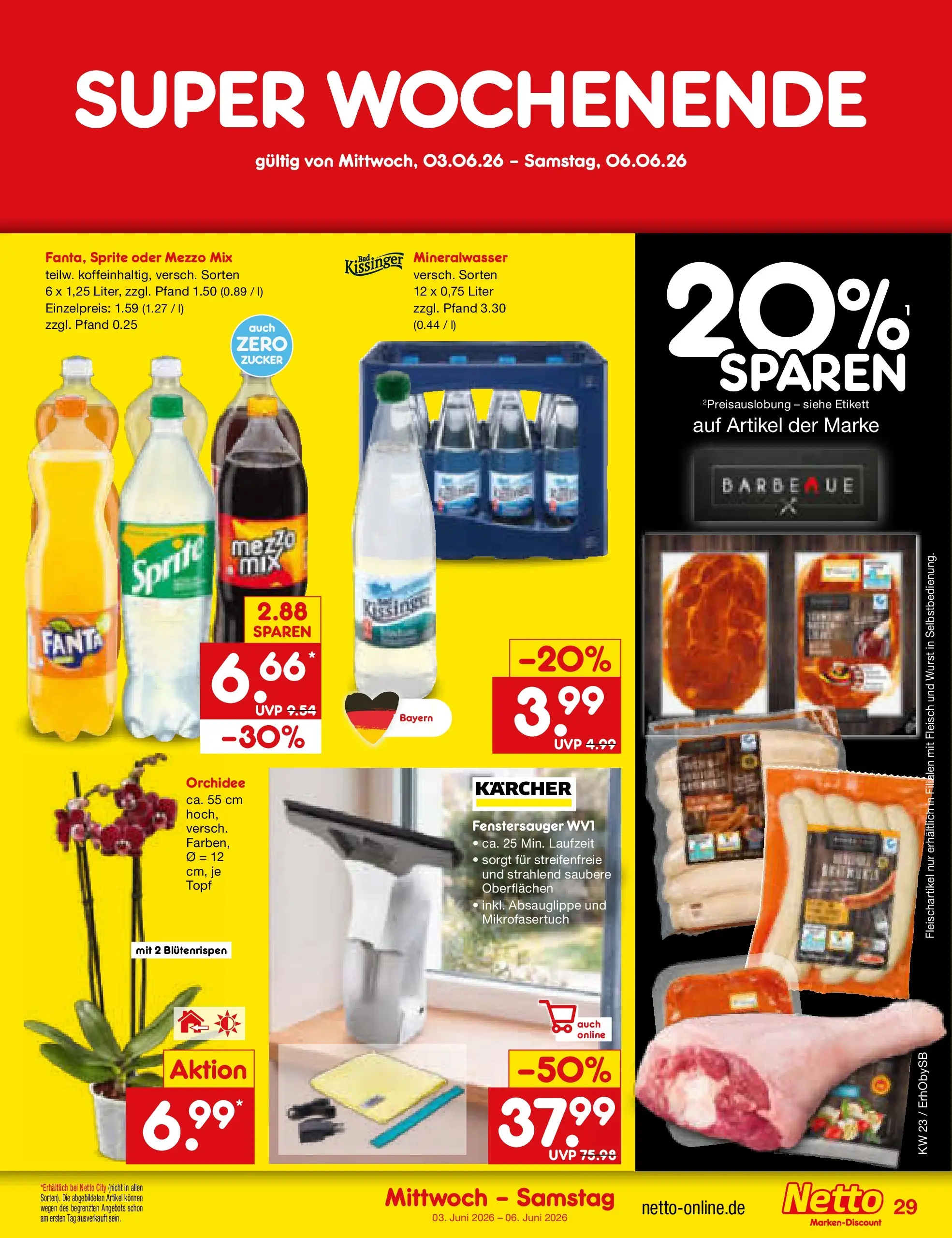 Netto Marken-Discount Prospekt Mauern (ab 01.06.2026) » Angebote | Seite: 43 | Produkte: Mezzo mix, Sprite, Orchidee, Fleisch Netto Marken-Discount Prospekt Mauern (ab 01.06.2026) » Angebote | Seite: 43 | Produkte: Mezzo mix, Sprite, Orchidee, Fleisch