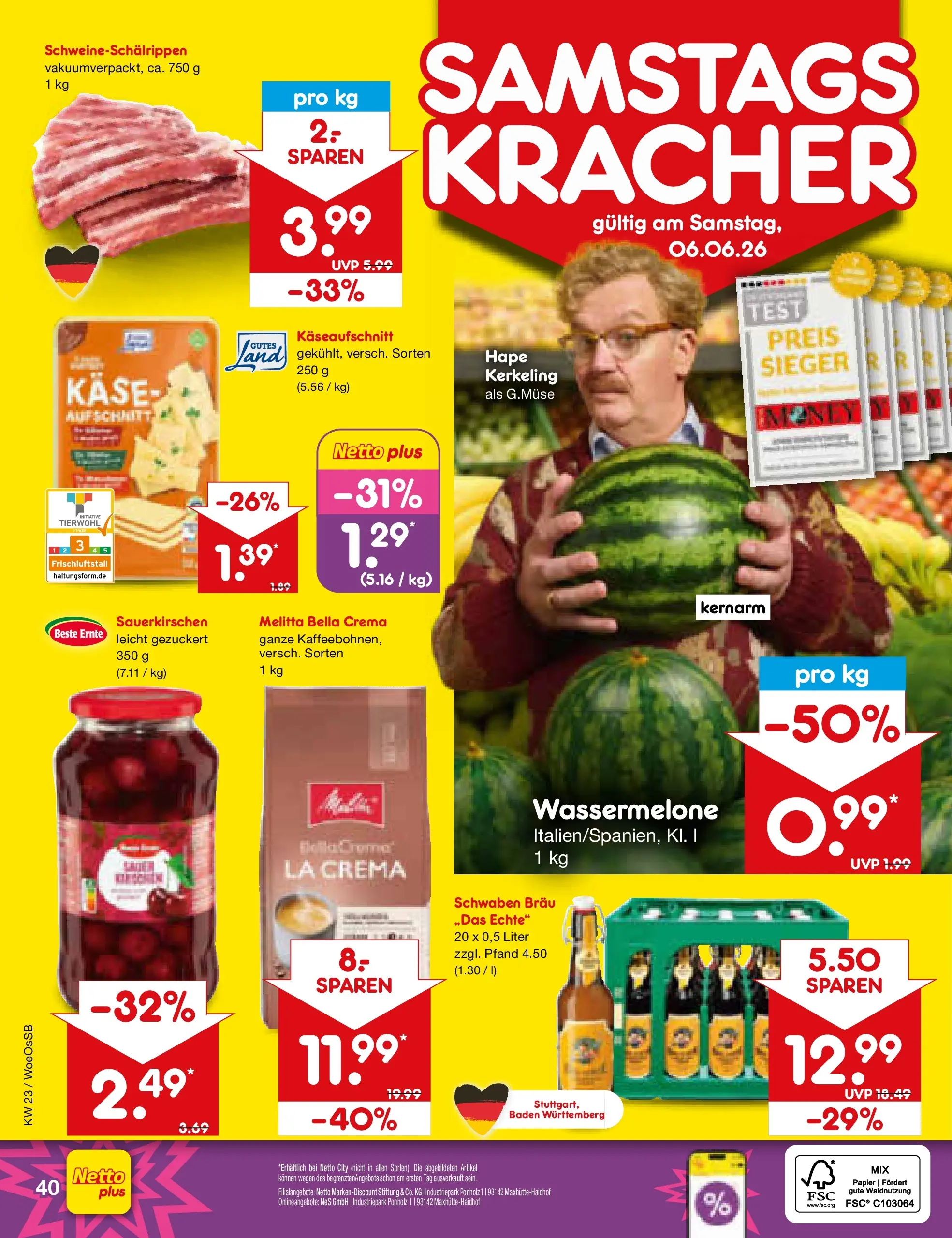 Netto Marken-Discount Prospekt Gemmingen (ab 01.06.2026) » Angebote | Seite: 56 | Produkte: Melitta, Käse, Wassermelone Netto Marken-Discount Prospekt Gemmingen (ab 01.06.2026) » Angebote | Seite: 56 | Produkte: Melitta, Käse, Wassermelone