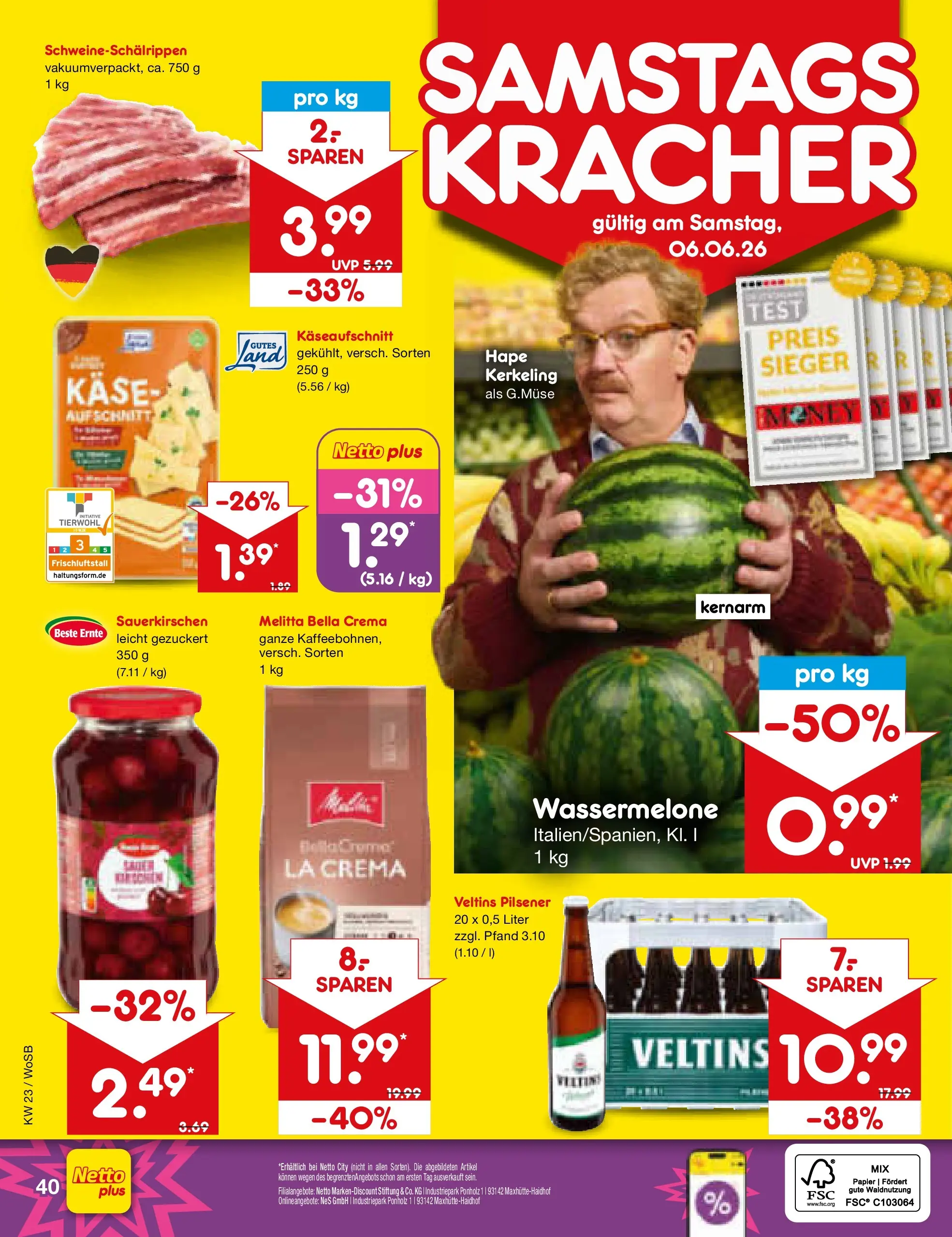 Netto Marken-Discount Prospekt Mannheim (ab 01.06.2026) » Angebote | Seite: 56 | Produkte: Melitta, Käse, Wassermelone, Veltins Netto Marken-Discount Prospekt Mannheim (ab 01.06.2026) » Angebote | Seite: 56 | Produkte: Melitta, Käse, Wassermelone, Veltins