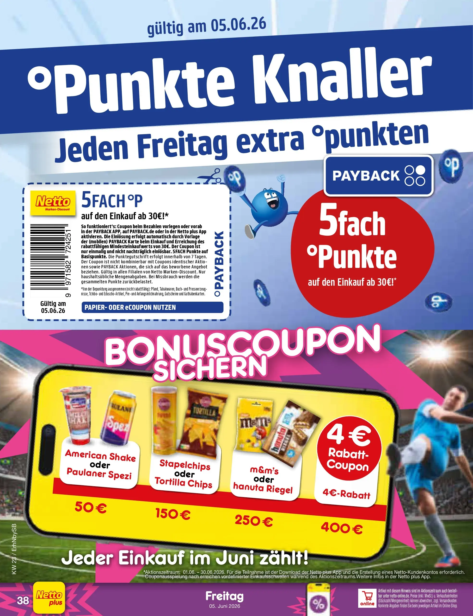 Netto Marken-Discount Prospekt Metten (ab 01.06.2026) » Angebote | Seite: 54 | Produkte: Paulaner spezi, M&M's, Chips, Paulaner