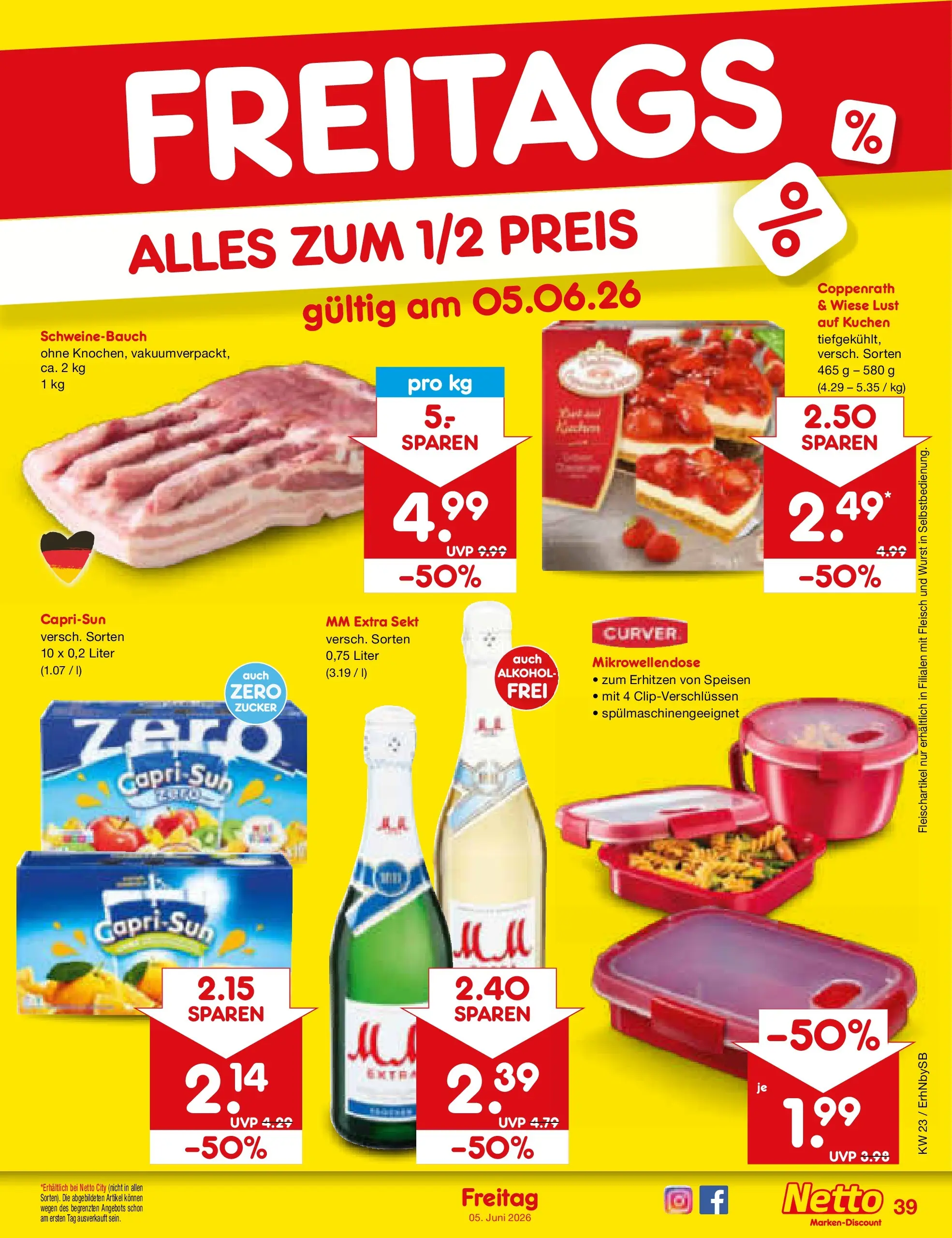 Netto Marken-Discount Prospekt Metten (ab 01.06.2026) » Angebote | Seite: 55 | Produkte: Sekt, Schweinebauch, Zucker, Fleisch