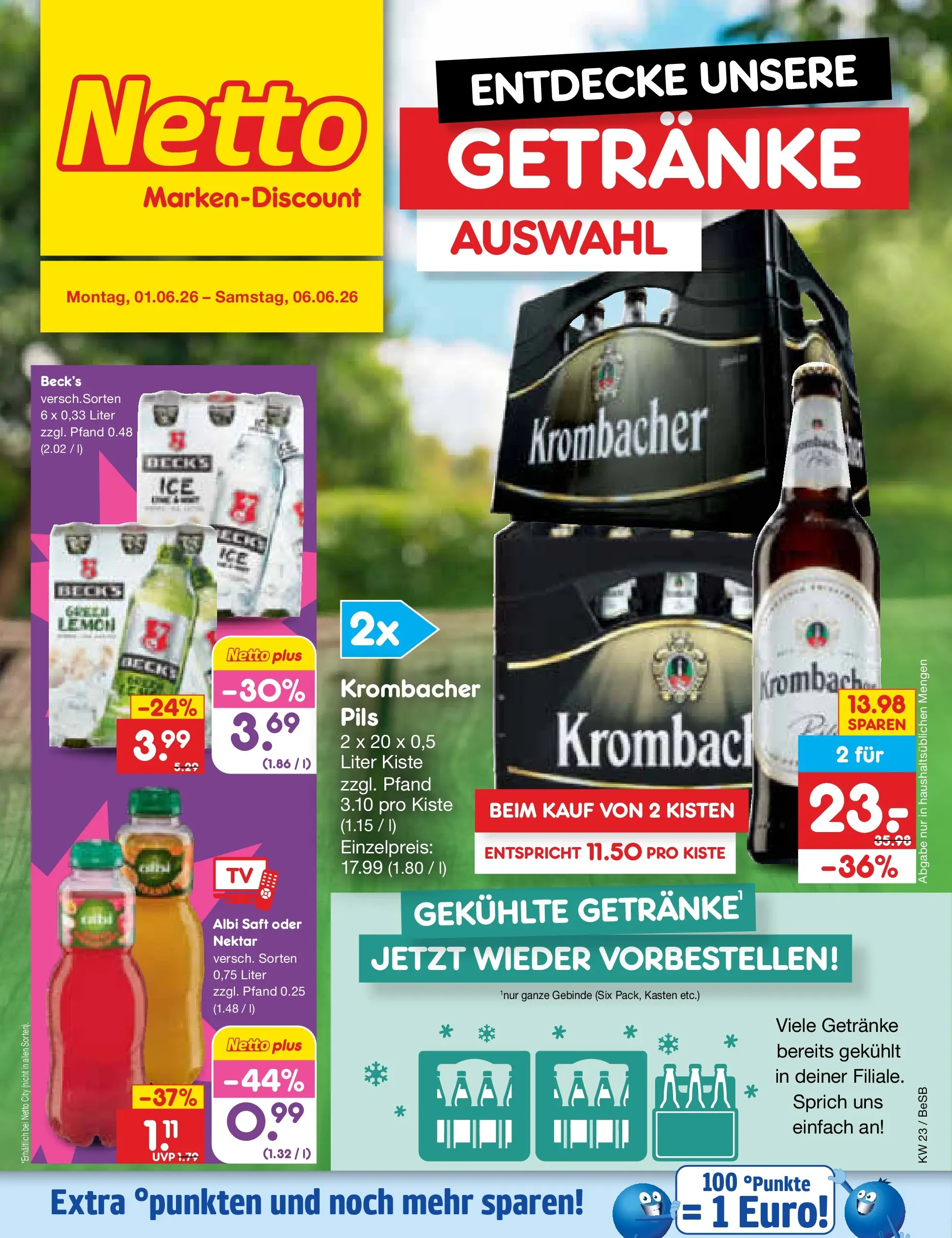 Netto Marken-Discount Prospekt Kremmen (ab 01.06.2026) » Angebote | Seite: 28 | Produkte: Decke, Pils, Krombacher, Saft Netto Marken-Discount Prospekt Kremmen (ab 01.06.2026) » Angebote | Seite: 28 | Produkte: Decke, Pils, Krombacher, Saft