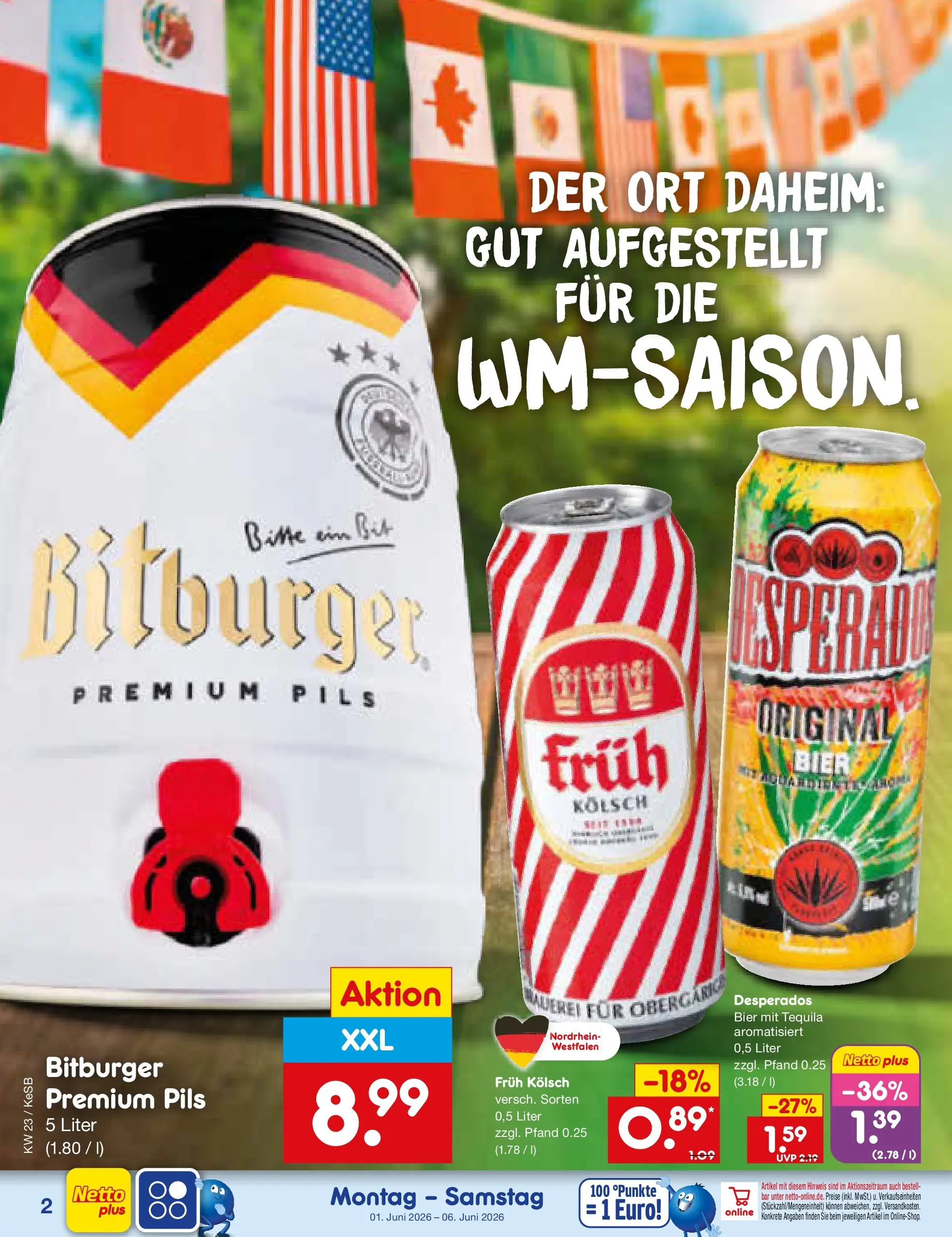 Netto Marken-Discount Prospekt Bonn (ab 01.06.2026) » Angebote | Seite: 30 | Produkte: Bier, Pils, Tequila, Desperados Netto Marken-Discount Prospekt Bonn (ab 01.06.2026) » Angebote | Seite: 30 | Produkte: Bier, Pils, Tequila, Desperados