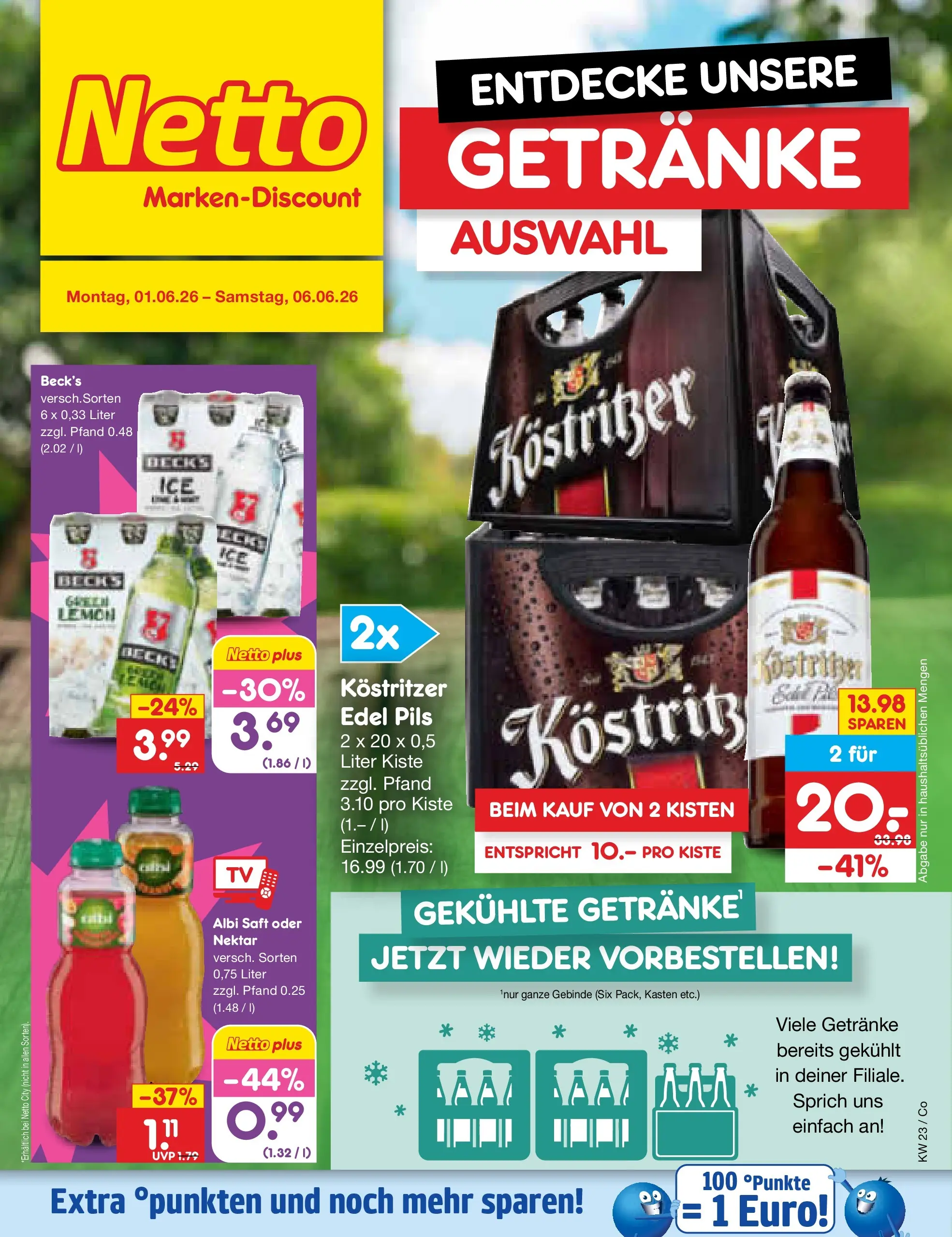 Netto Marken-Discount Prospekt Bitterfeld-Wolfen (ab 01.06.2026) » Angebote | Seite: 28 | Produkte: Kostritzer, Pils, Saft