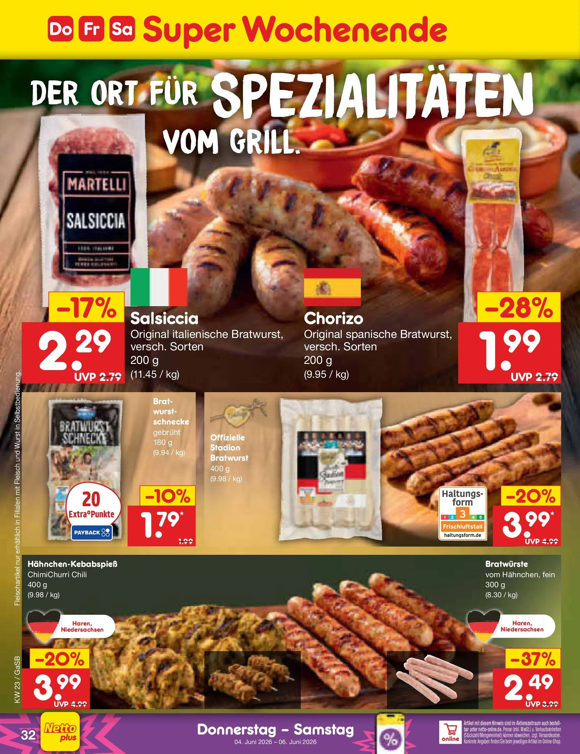 Netto Marken-Discount Prospekt Bremen-Lesum (ab 01.06.2026) » Angebote | Seite: 46 | Produkte: Grill, Bratwurst, Wurst, Chili