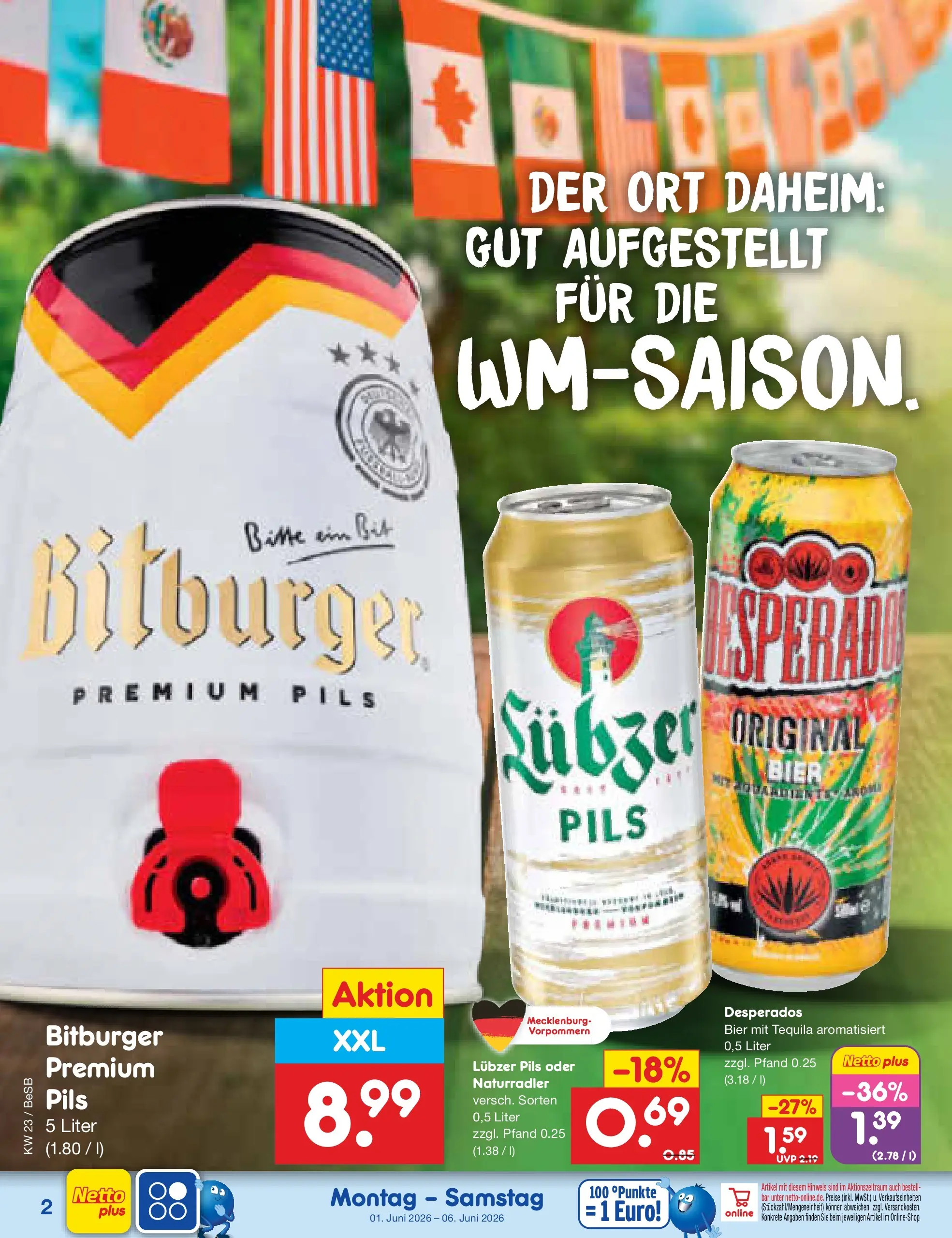 Netto Marken-Discount Prospekt Kremmen (ab 01.06.2026) » Angebote | Seite: 30 | Produkte: Bier, Pils, Desperados, Lubzer Netto Marken-Discount Prospekt Kremmen (ab 01.06.2026) » Angebote | Seite: 30 | Produkte: Bier, Pils, Desperados, Lubzer