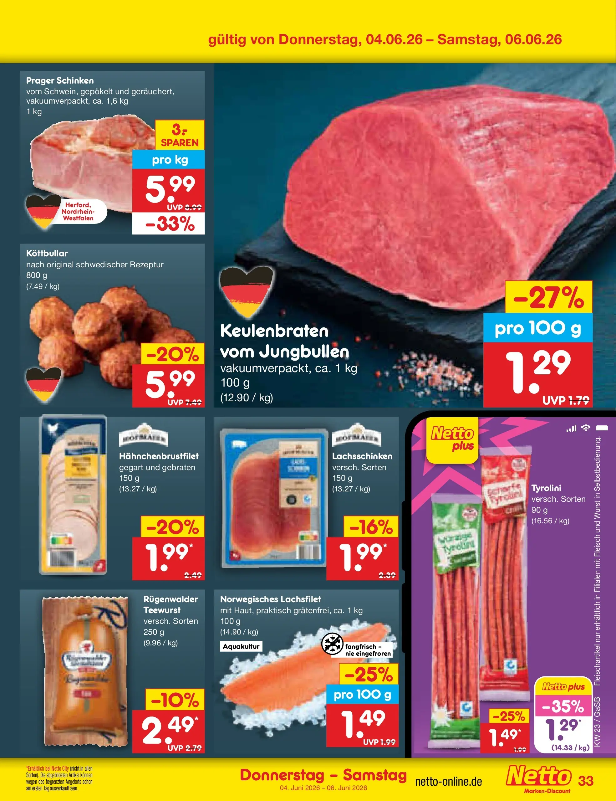 Netto Marken-Discount Prospekt Bremen-Lesum (ab 01.06.2026) » Angebote | Seite: 47 | Produkte: Wurst, Schinken, Fleisch
