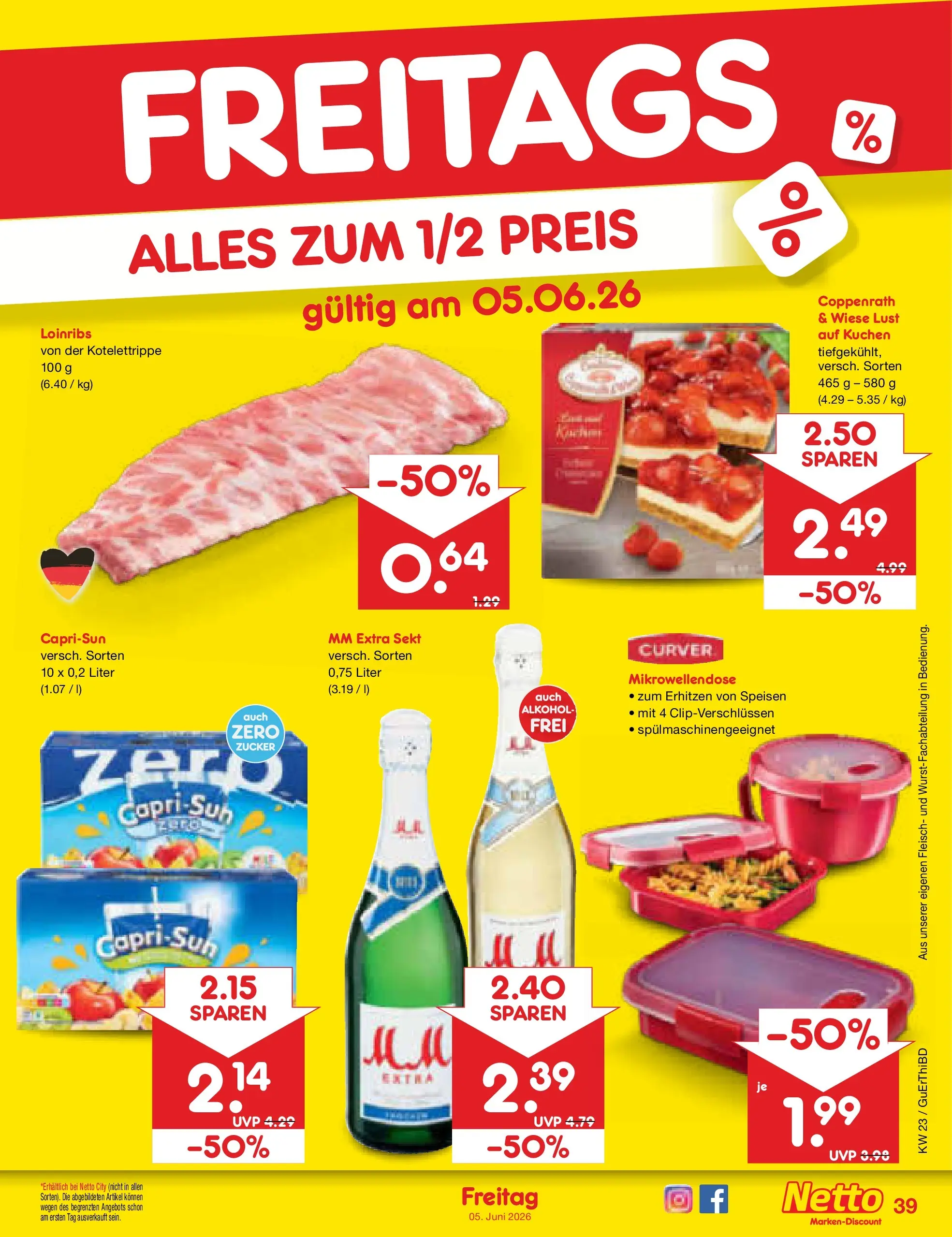 Netto Marken-Discount Prospekt Augustusburg (ab 01.06.2026) » Angebote | Seite: 55 | Produkte: Capri sun, Sekt, Zucker, Fleisch