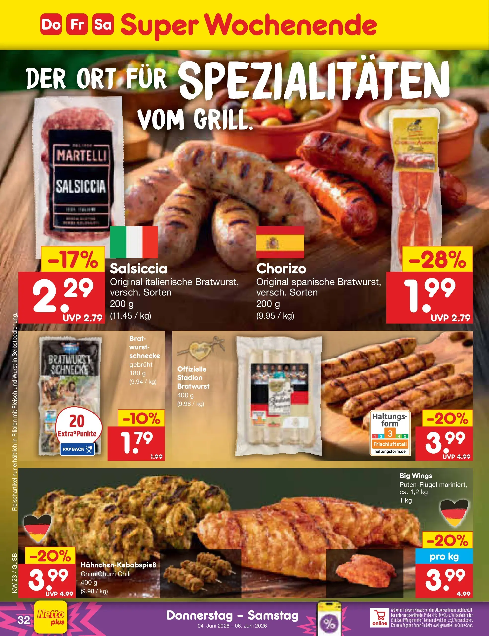 Netto Marken-Discount Prospekt Machern (ab 01.06.2026) » Angebote | Seite: 46 | Produkte: Bratwurst, Wurst, Chili, Fleisch