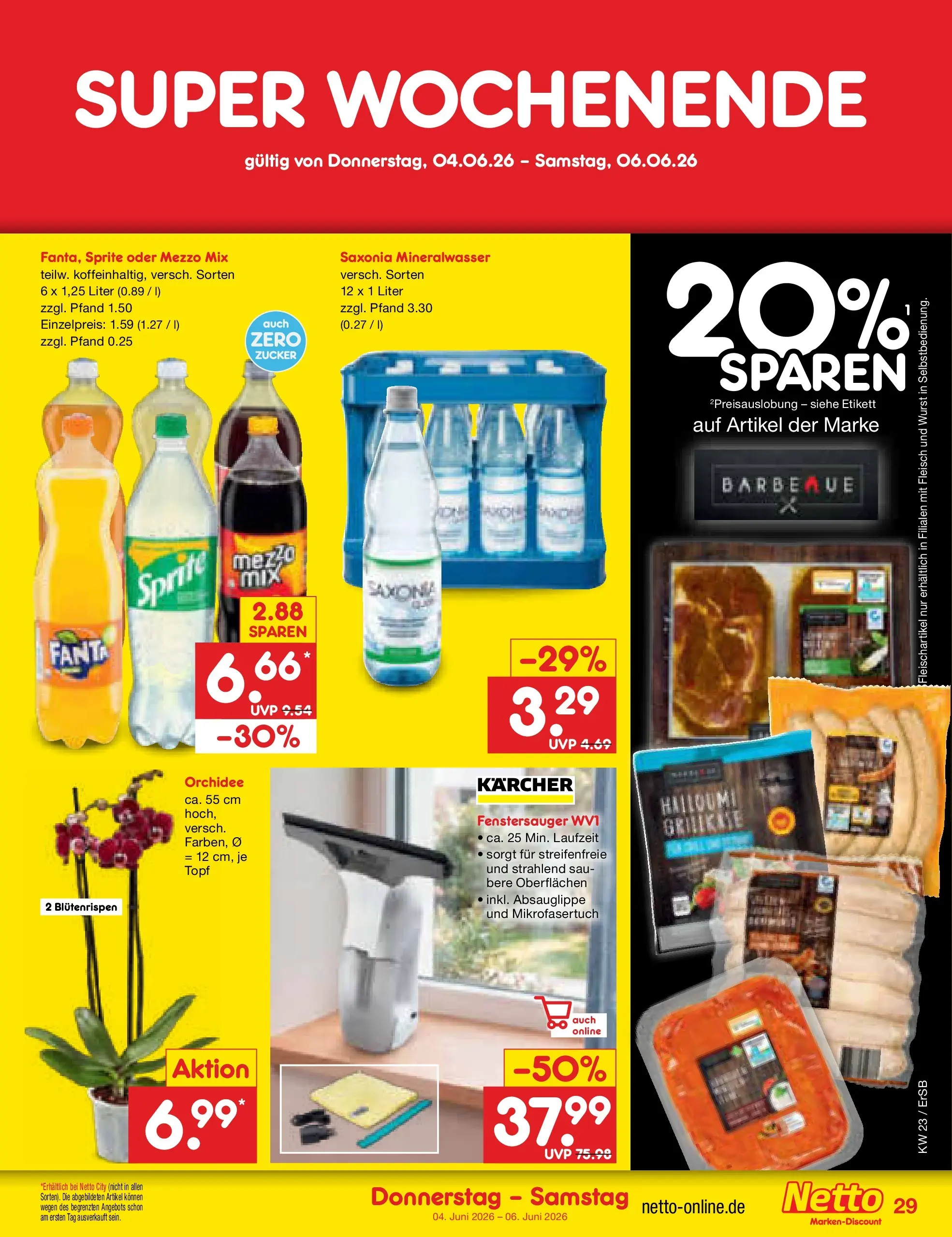 Netto Marken-Discount Prospekt Nordhausen (ab 01.06.2026) » Angebote | Seite: 43 | Produkte: Mezzo mix, Orchidee, Mineralwasser, Wurst