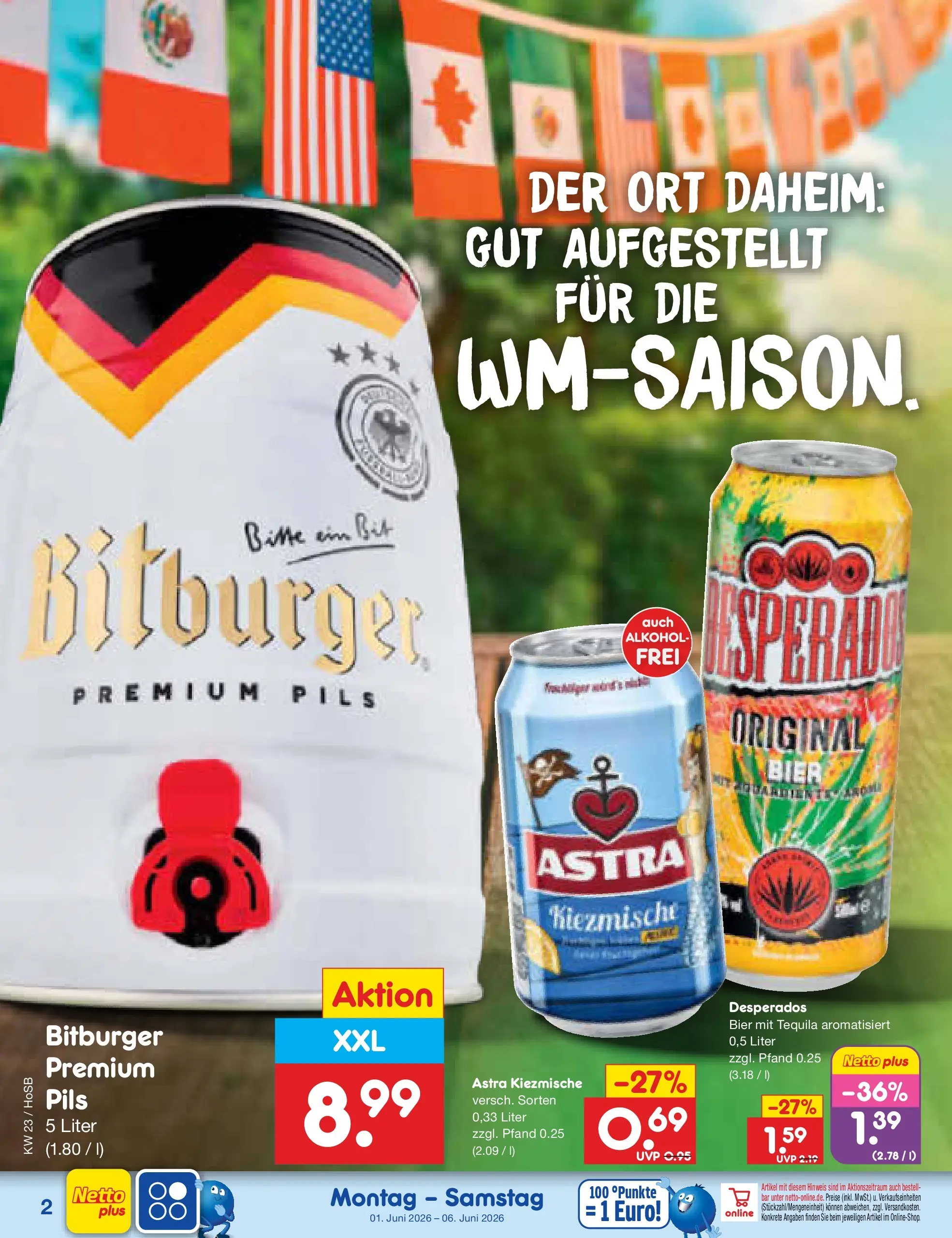 Netto Marken-Discount Prospekt Hannover (ab 01.06.2026) » Angebote | Seite: 30 | Produkte: Bitburger, Bier, Pils, Desperados Netto Marken-Discount Prospekt Hannover (ab 01.06.2026) » Angebote | Seite: 30 | Produkte: Bitburger, Bier, Pils, Desperados