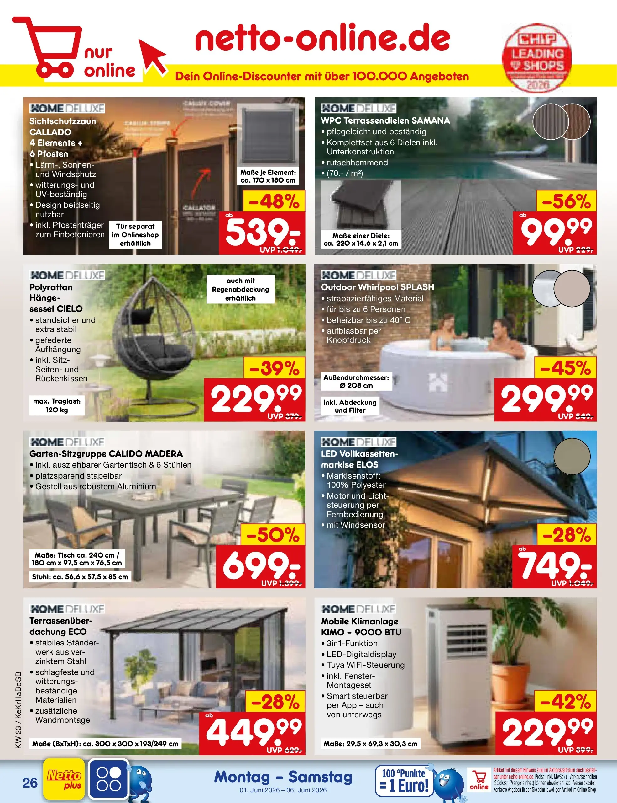Netto Marken-Discount Prospekt Bonn (ab 01.06.2026) » Angebote | Seite: 40 | Produkte: Sessel, Tisch, Stuhl, Tür Netto Marken-Discount Prospekt Bonn (ab 01.06.2026) » Angebote | Seite: 40 | Produkte: Sessel, Tisch, Stuhl, Tür