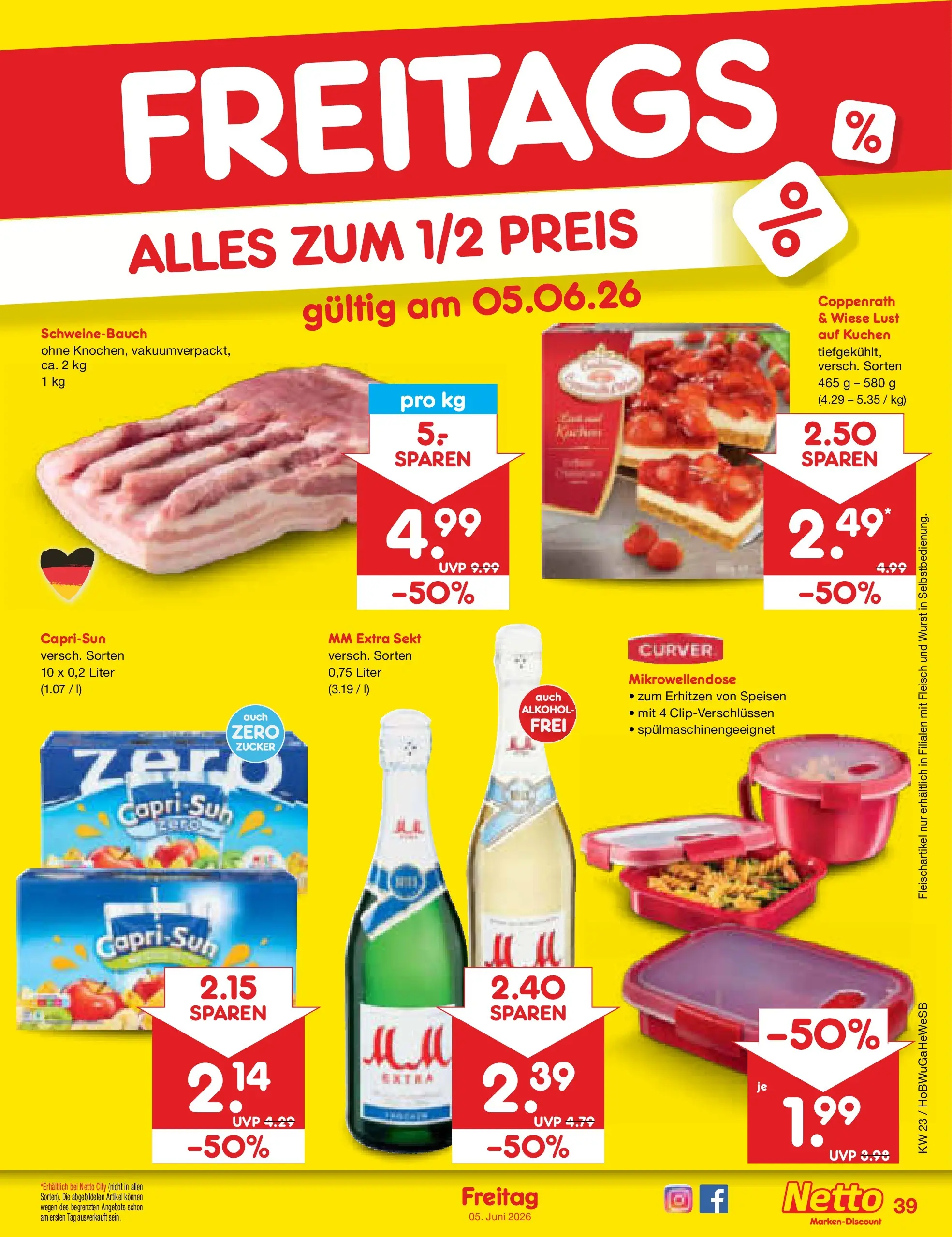 Netto Marken-Discount Prospekt Stemwede-Dielingen (ab 01.06.2026) » Angebote | Seite: 55 | Produkte: Capri sun, Sekt, Schweinebauch, Kuchen Netto Marken-Discount Prospekt Stemwede-Dielingen (ab 01.06.2026) » Angebote | Seite: 55 | Produkte: Capri sun, Sekt, Schweinebauch, Kuchen