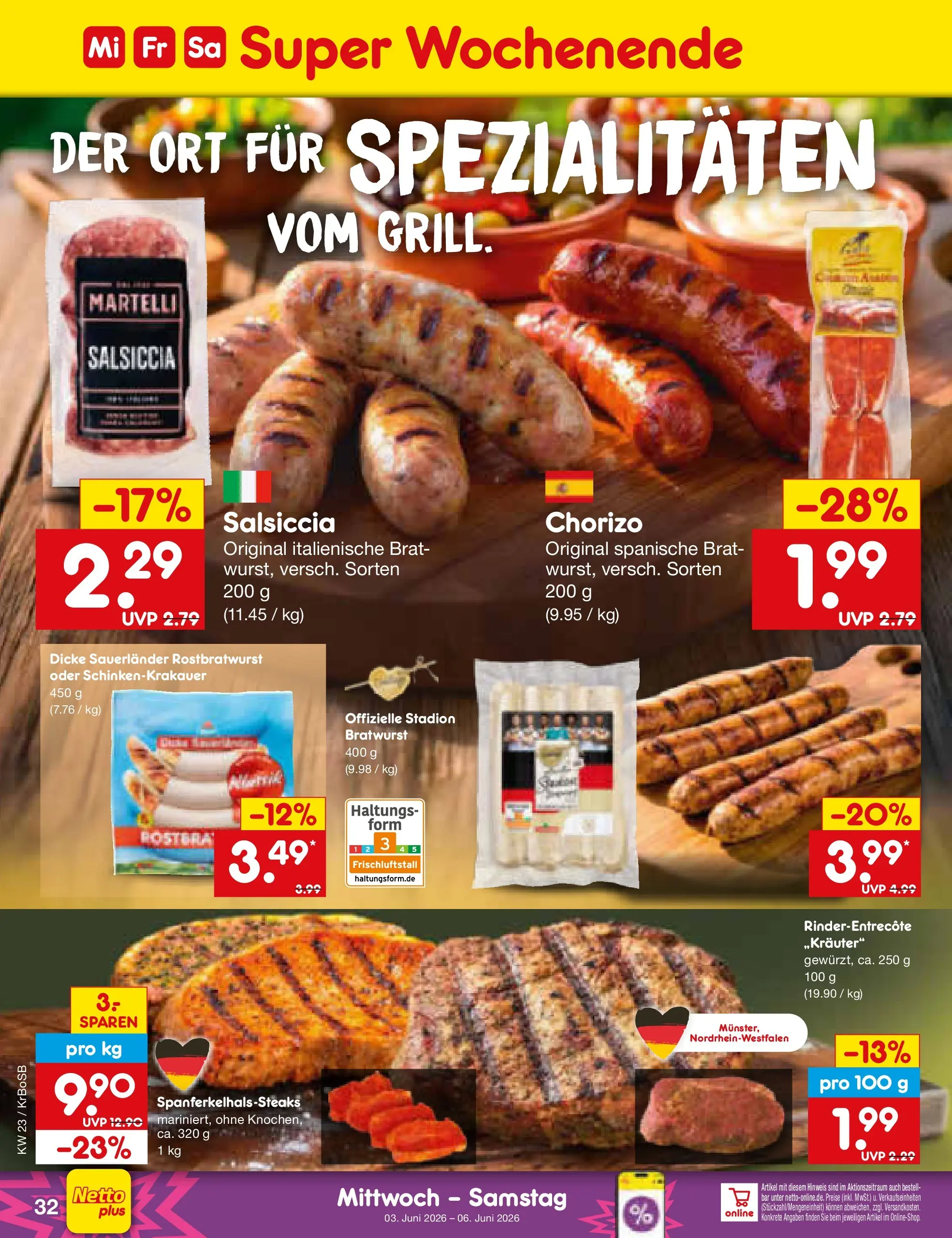 Netto Marken-Discount Prospekt Jüchen (ab 01.06.2026) » Angebote | Seite: 46 | Produkte: Bratwurst Netto Marken-Discount Prospekt Jüchen (ab 01.06.2026) » Angebote | Seite: 46 | Produkte: Bratwurst