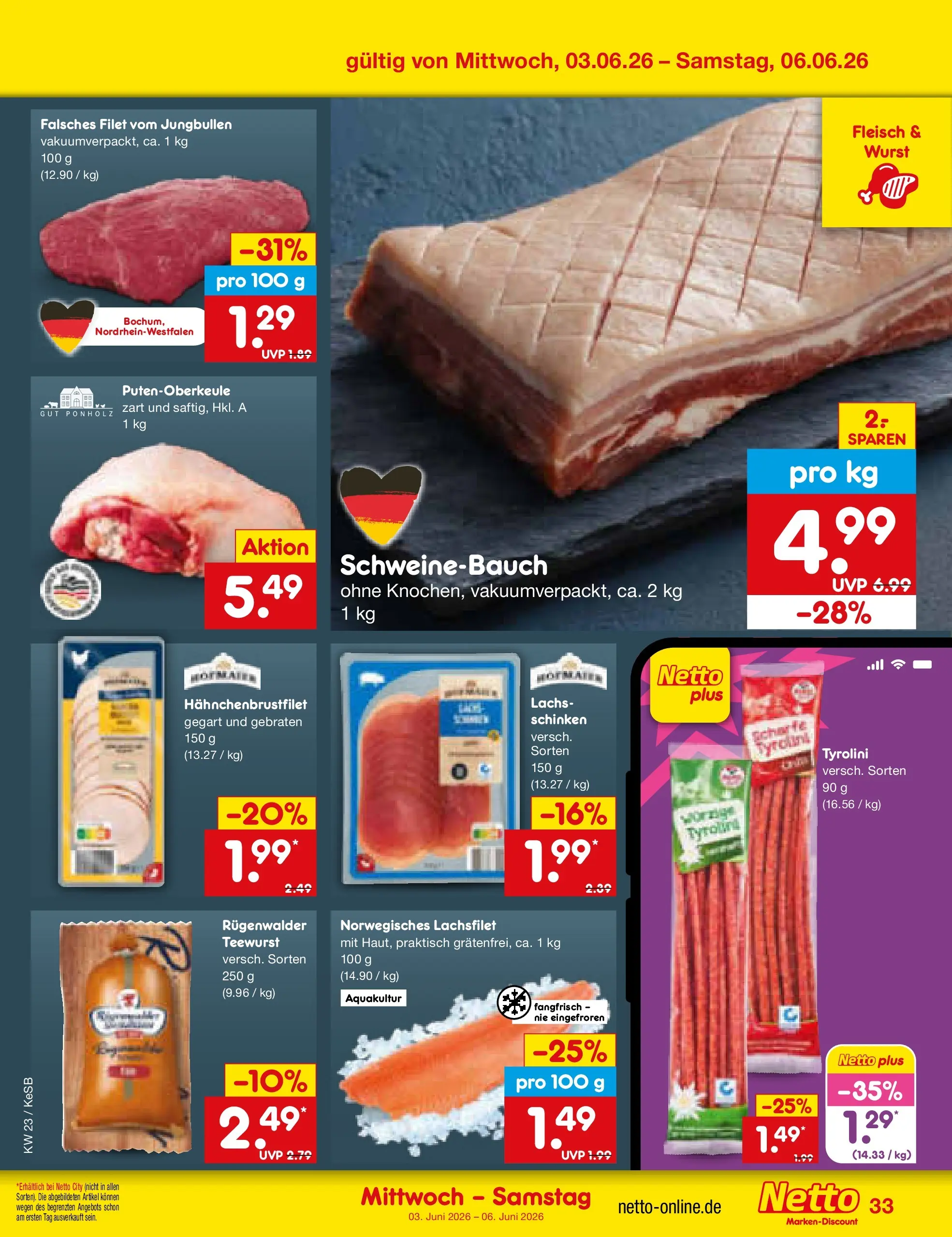 Netto Marken-Discount Prospekt Bonn (ab 01.06.2026) » Angebote | Seite: 47 | Produkte: Lachs, Wurst, Schinken, Fleisch Netto Marken-Discount Prospekt Bonn (ab 01.06.2026) » Angebote | Seite: 47 | Produkte: Lachs, Wurst, Schinken, Fleisch