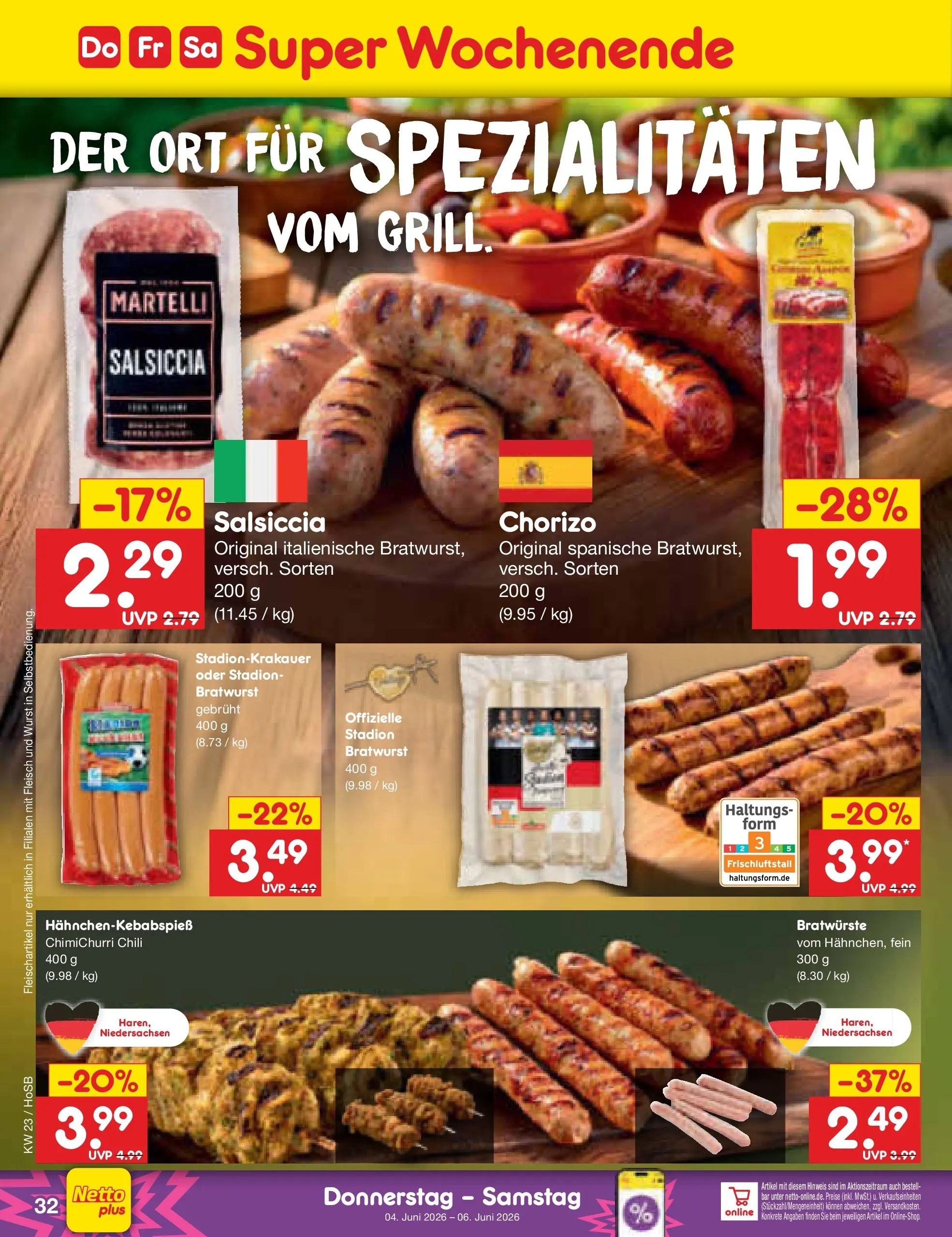 Netto Marken-Discount Prospekt Hannover (ab 01.06.2026) » Angebote | Seite: 46 | Produkte: Bratwurst, Wurst, Chili Netto Marken-Discount Prospekt Hannover (ab 01.06.2026) » Angebote | Seite: 46 | Produkte: Bratwurst, Wurst, Chili