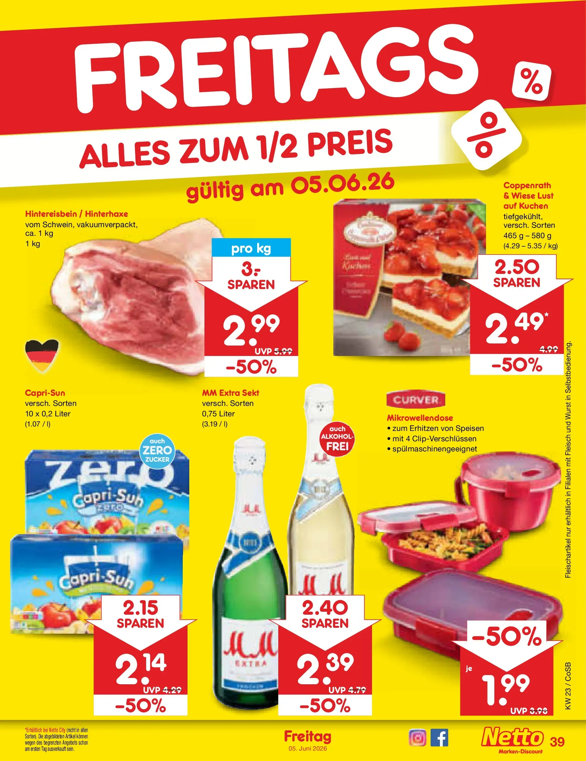 Netto Marken-Discount Prospekt Bitterfeld-Wolfen (ab 01.06.2026) » Angebote | Seite: 55 | Produkte: Capri sun, Sekt, Zucker, Fleisch