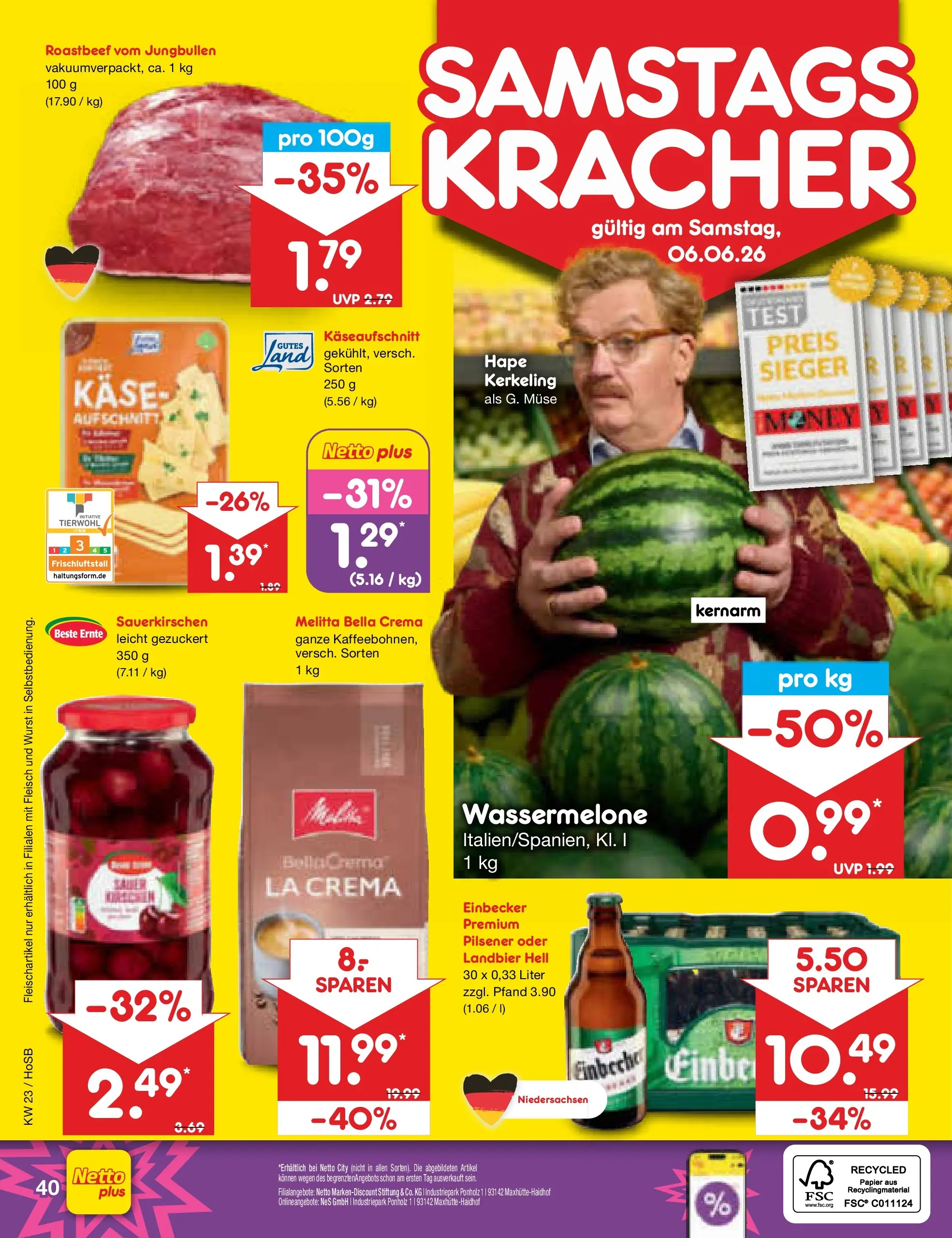 Netto Marken-Discount Prospekt Hannover (ab 01.06.2026) » Angebote | Seite: 56 | Produkte: Roastbeef, Wurst, Wassermelone, Fleisch Netto Marken-Discount Prospekt Hannover (ab 01.06.2026) » Angebote | Seite: 56 | Produkte: Roastbeef, Wurst, Wassermelone, Fleisch