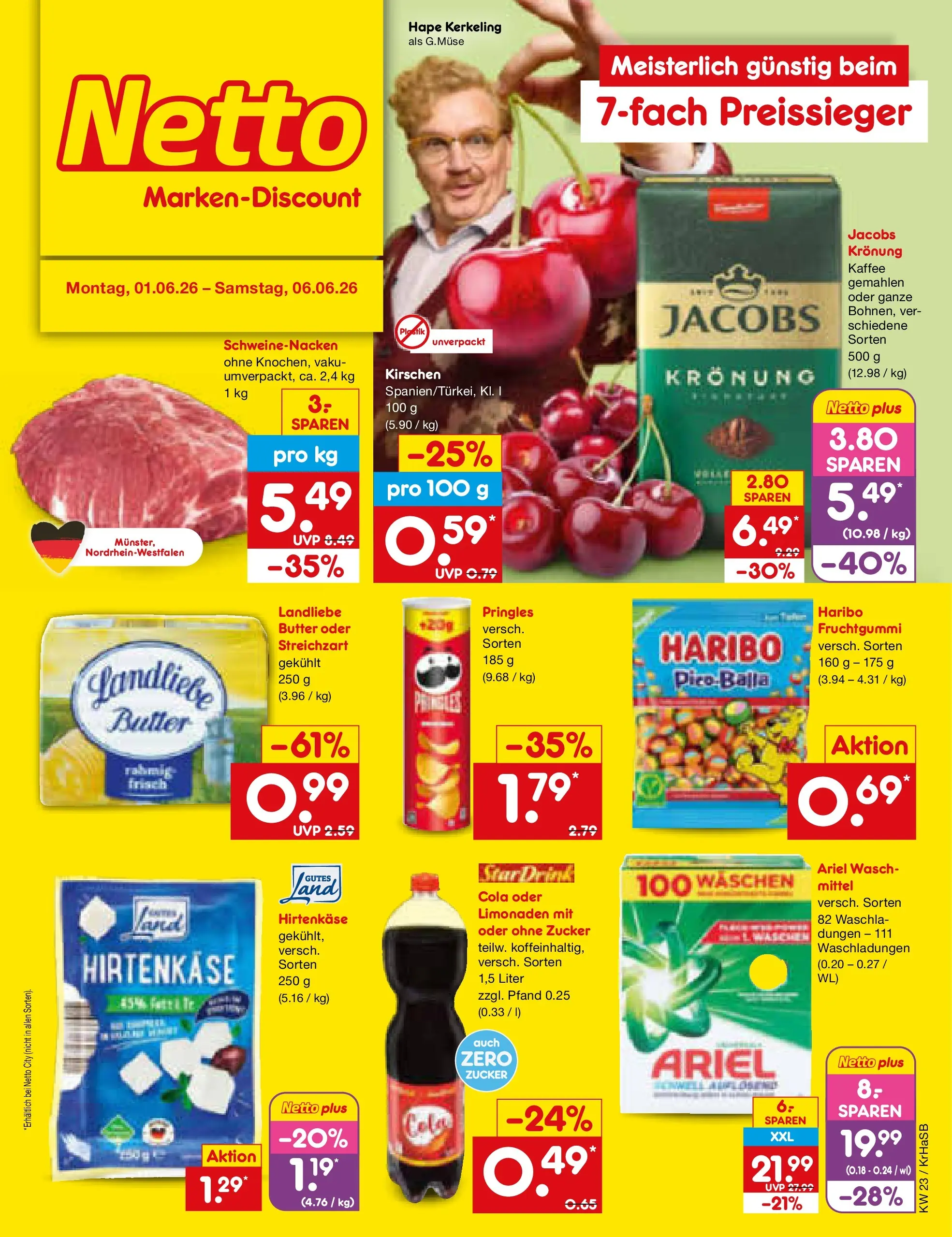 Netto Marken-Discount Prospekt Wuppertal (ab 01.06.2026) » Angebote | Seite: 1 | Produkte: Haribo, Cola, Kaffee, Pringles Netto Marken-Discount Prospekt Wuppertal (ab 01.06.2026) » Angebote | Seite: 1 | Produkte: Haribo, Cola, Kaffee, Pringles