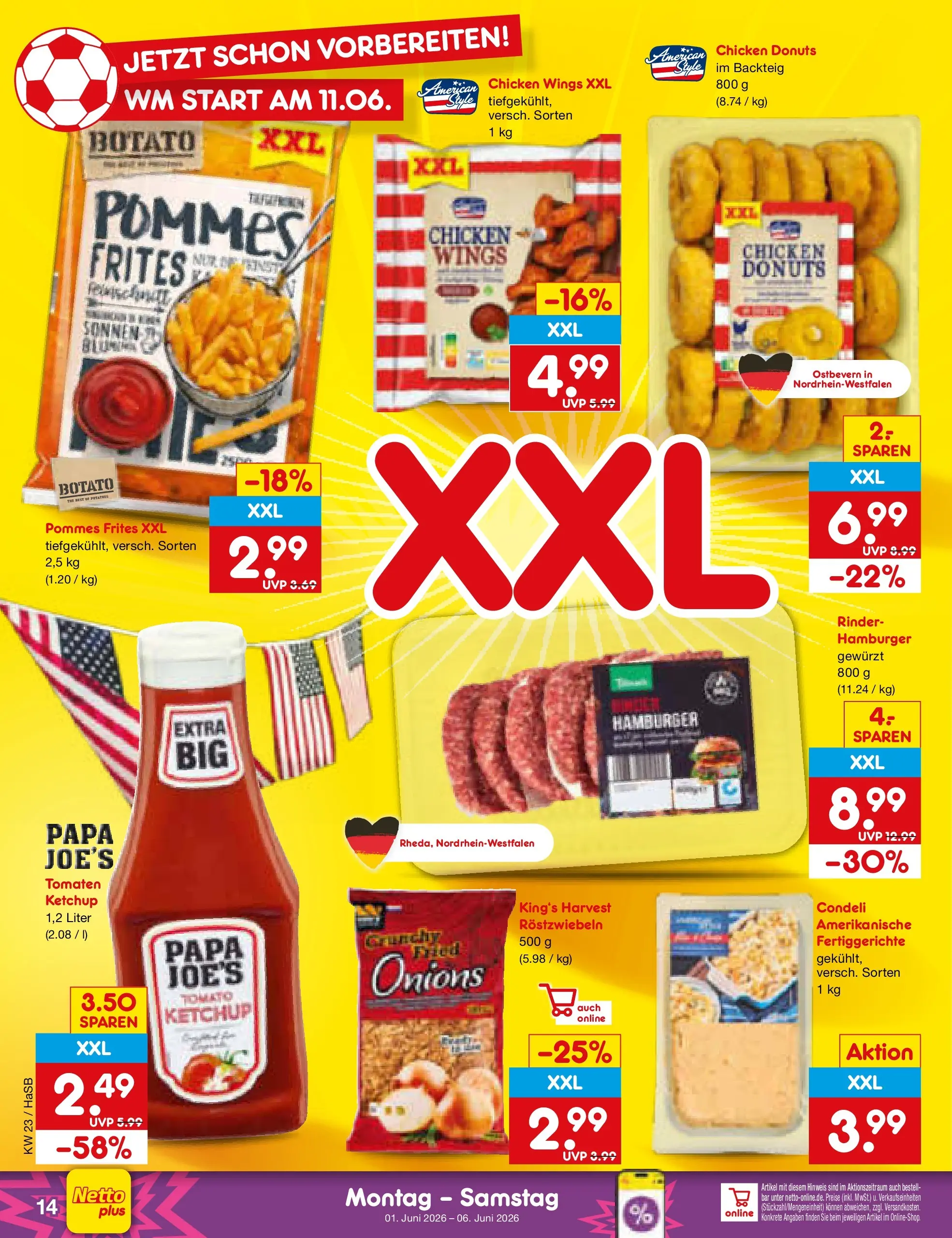 Netto Marken-Discount Prospekt Wuppertal (ab 01.06.2026) » Angebote | Seite: 16 | Produkte: Pommes, Tomaten, Pommes frites, Donuts Netto Marken-Discount Prospekt Wuppertal (ab 01.06.2026) » Angebote | Seite: 16 | Produkte: Pommes, Tomaten, Pommes frites, Donuts