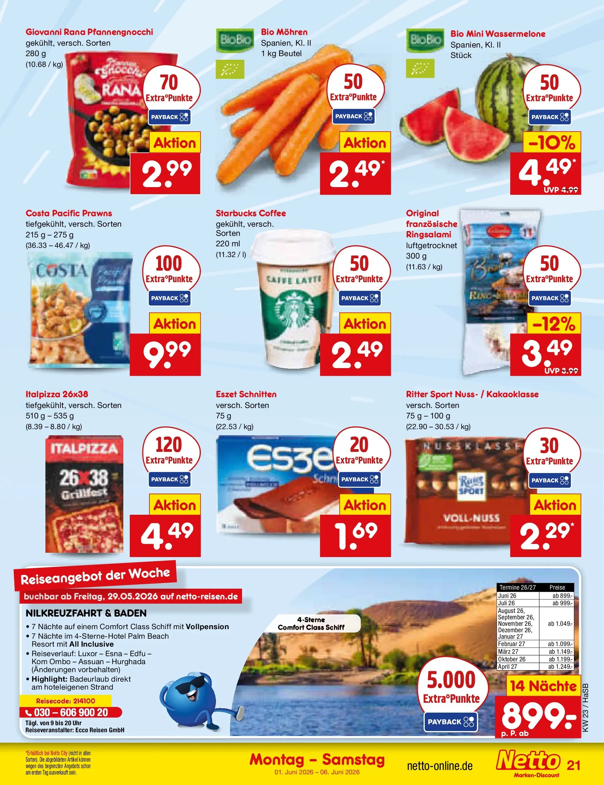 Netto Marken-Discount Prospekt Wuppertal (ab 01.06.2026) » Angebote | Seite: 23 | Produkte: Ritter sport, Starbucks, Mohren, Uhr Netto Marken-Discount Prospekt Wuppertal (ab 01.06.2026) » Angebote | Seite: 23 | Produkte: Ritter sport, Starbucks, Mohren, Uhr