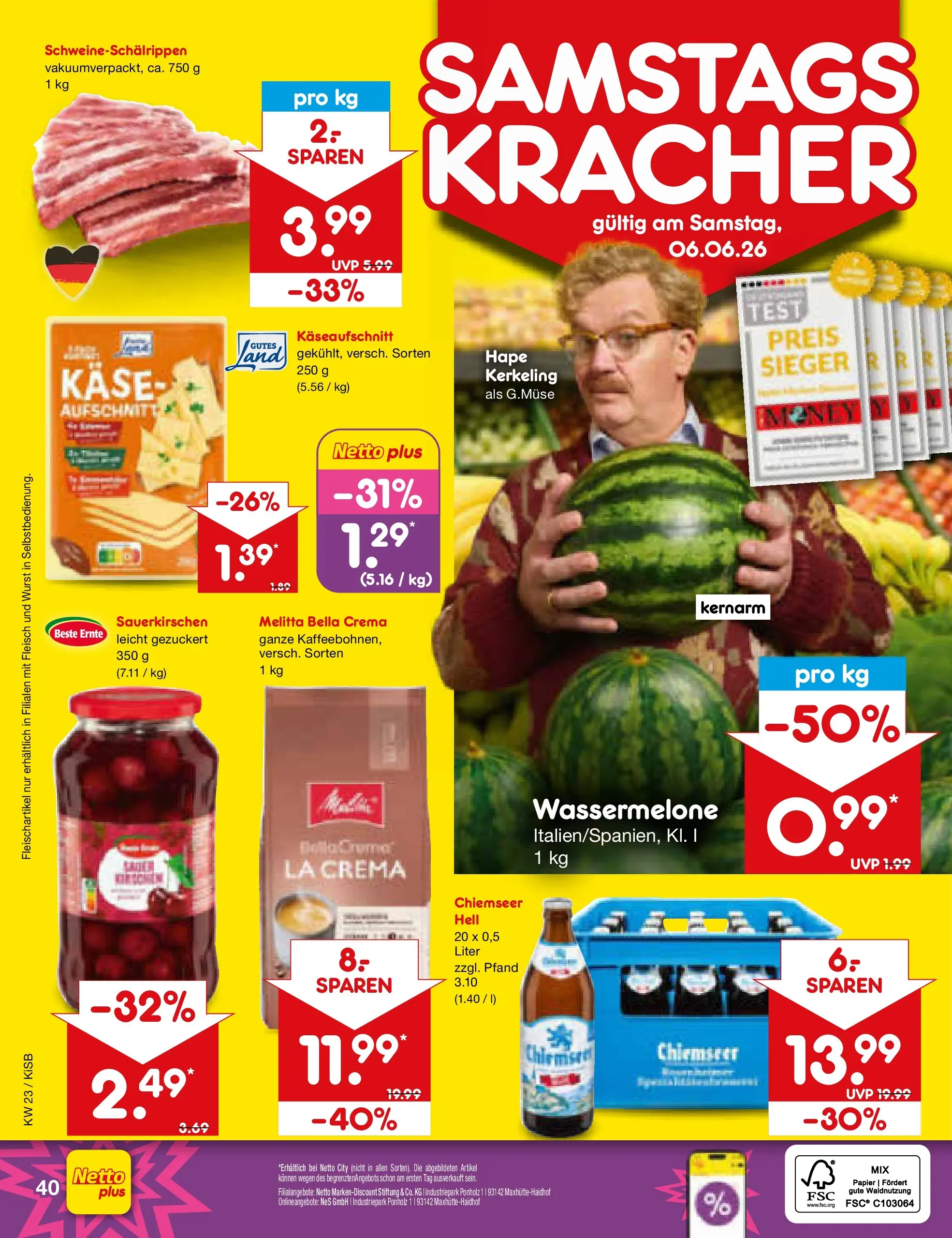 Netto Marken-Discount Prospekt Bad Friedrichshall (ab 01.06.2026) » Angebote | Seite: 56 | Produkte: Melitta, Wurst, Wassermelone, Fleisch Netto Marken-Discount Prospekt Bad Friedrichshall (ab 01.06.2026) » Angebote | Seite: 56 | Produkte: Melitta, Wurst, Wassermelone, Fleisch