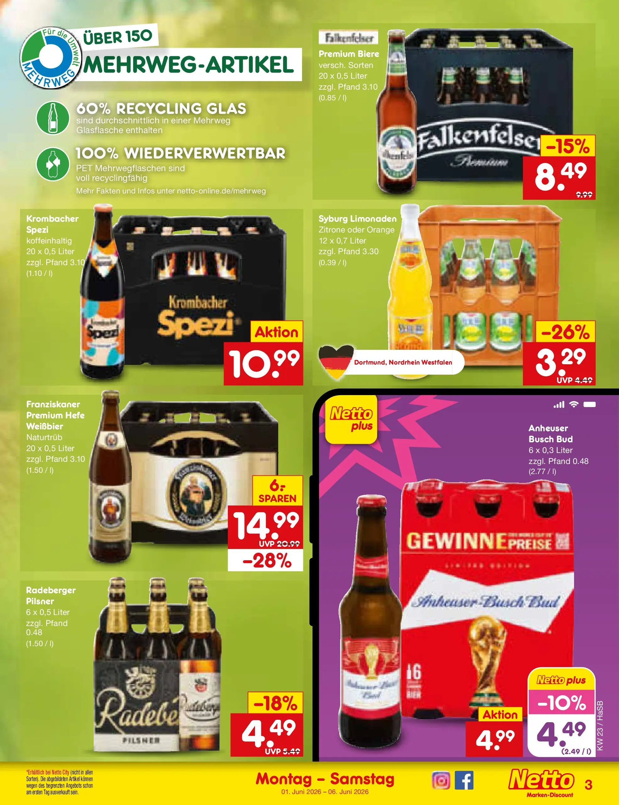 Netto Marken-Discount Prospekt Wuppertal (ab 01.06.2026) » Angebote | Seite: 31 | Produkte: Franziskaner, Weißbier, Zitrone, Krombacher Netto Marken-Discount Prospekt Wuppertal (ab 01.06.2026) » Angebote | Seite: 31 | Produkte: Franziskaner, Weißbier, Zitrone, Krombacher