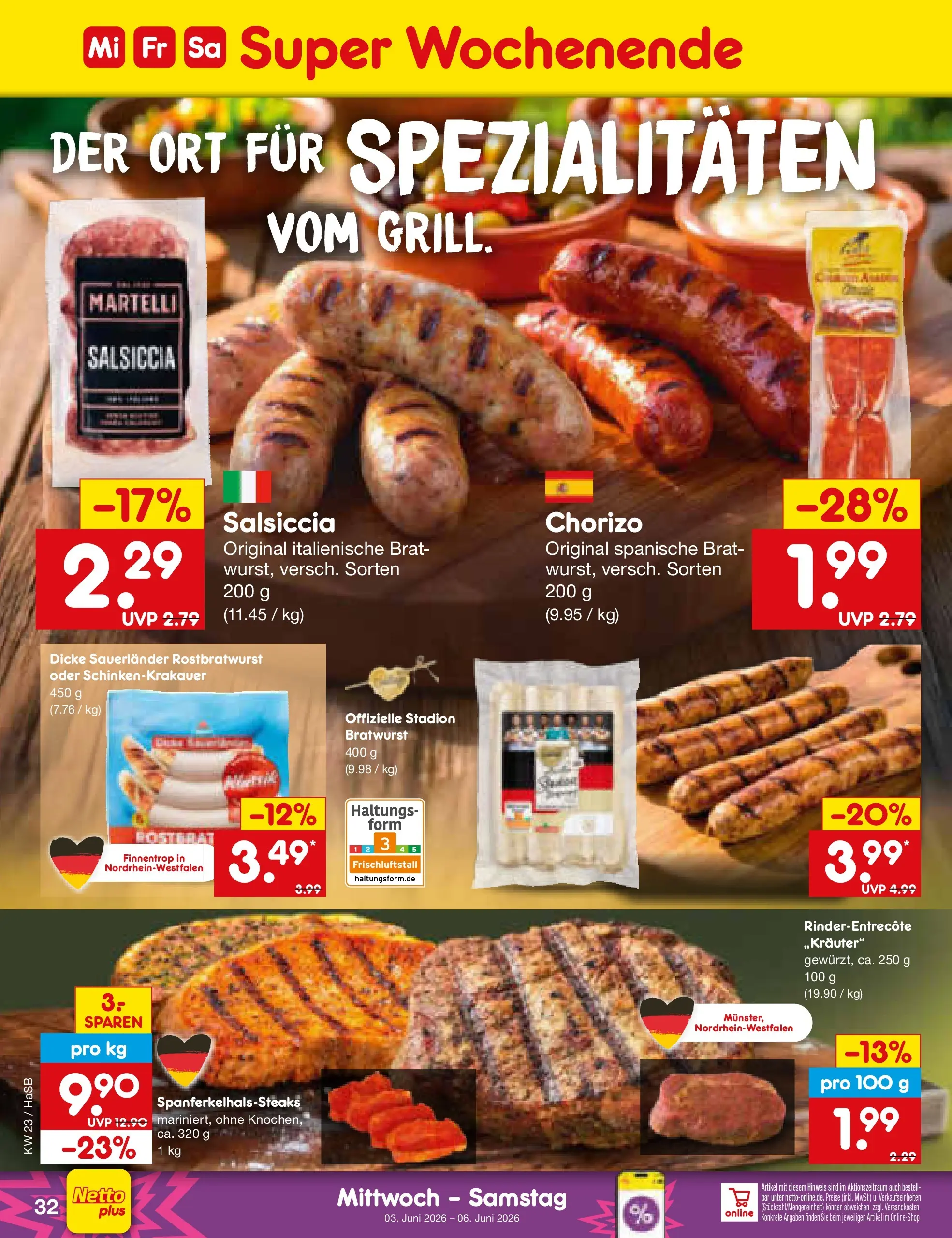 Netto Marken-Discount Prospekt Wuppertal (ab 01.06.2026) » Angebote | Seite: 46 | Produkte: Bratwurst Netto Marken-Discount Prospekt Wuppertal (ab 01.06.2026) » Angebote | Seite: 46 | Produkte: Bratwurst