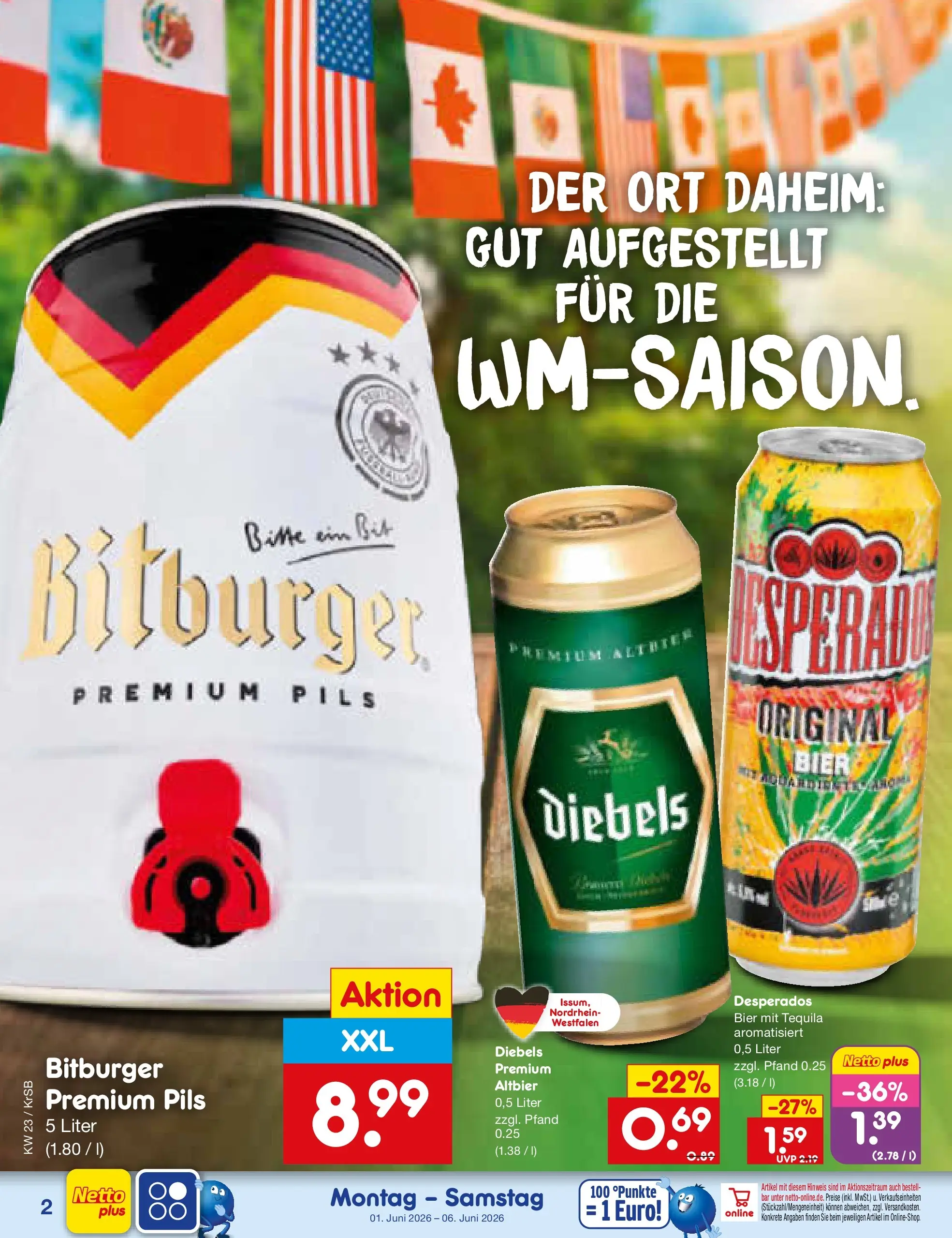 Netto Marken-Discount Prospekt Jüchen (ab 01.06.2026) » Angebote | Seite: 30 | Produkte: Bier, Pils, Desperados, Diebels Netto Marken-Discount Prospekt Jüchen (ab 01.06.2026) » Angebote | Seite: 30 | Produkte: Bier, Pils, Desperados, Diebels