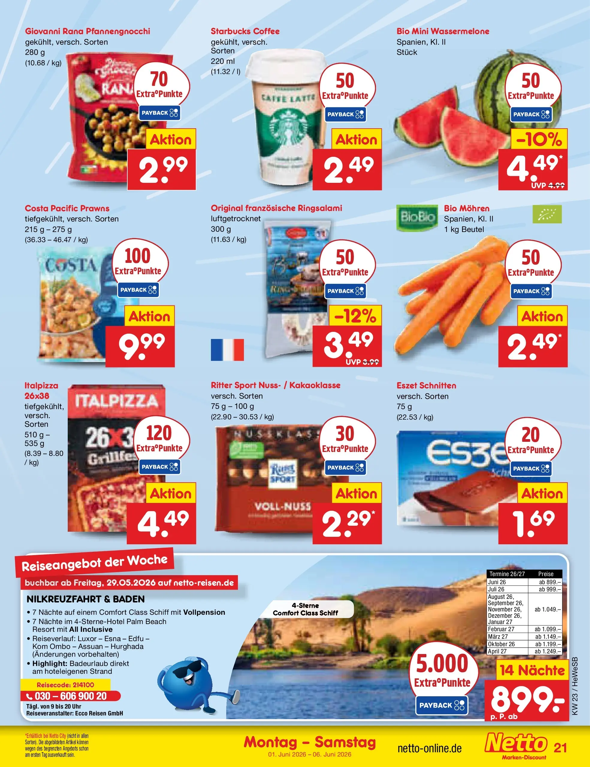 Netto Marken-Discount Prospekt Hamburg (ab 01.06.2026) » Angebote | Seite: 23 | Produkte: Ritter sport, Mohren, Wassermelone, Uhr Netto Marken-Discount Prospekt Hamburg (ab 01.06.2026) » Angebote | Seite: 23 | Produkte: Ritter sport, Mohren, Wassermelone, Uhr
