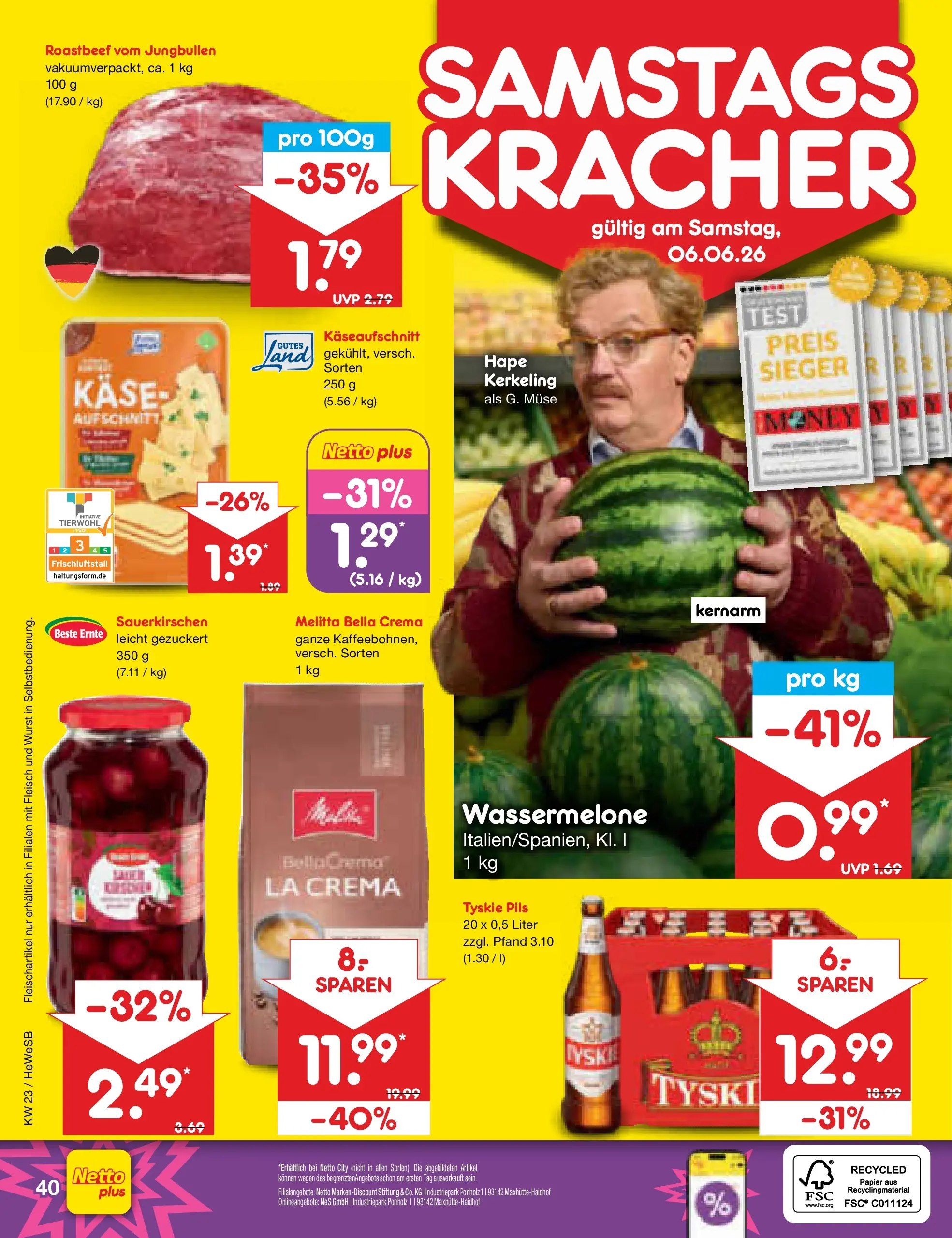 Netto Marken-Discount Prospekt Hamburg (ab 01.06.2026) » Angebote | Seite: 56 | Produkte: Tyskie, Käse, Roastbeef, Wassermelone Netto Marken-Discount Prospekt Hamburg (ab 01.06.2026) » Angebote | Seite: 56 | Produkte: Tyskie, Käse, Roastbeef, Wassermelone