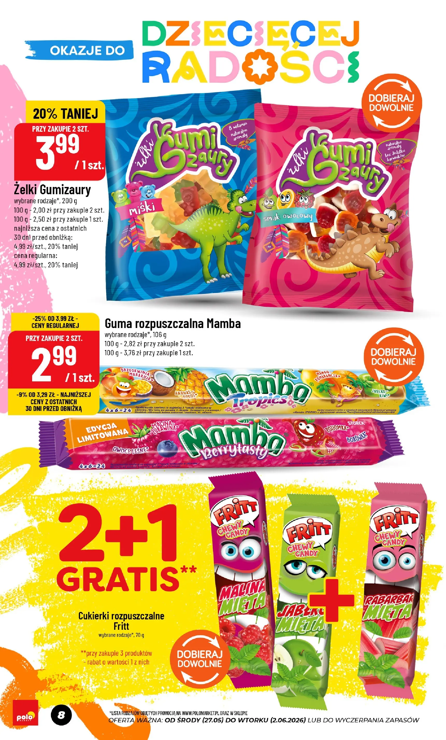 Nowa POLOmarket gazetka od jutra 27.05.2026 | Strona: 8 | Produkty: Mięta, Ananas, Cukierki, Owoce