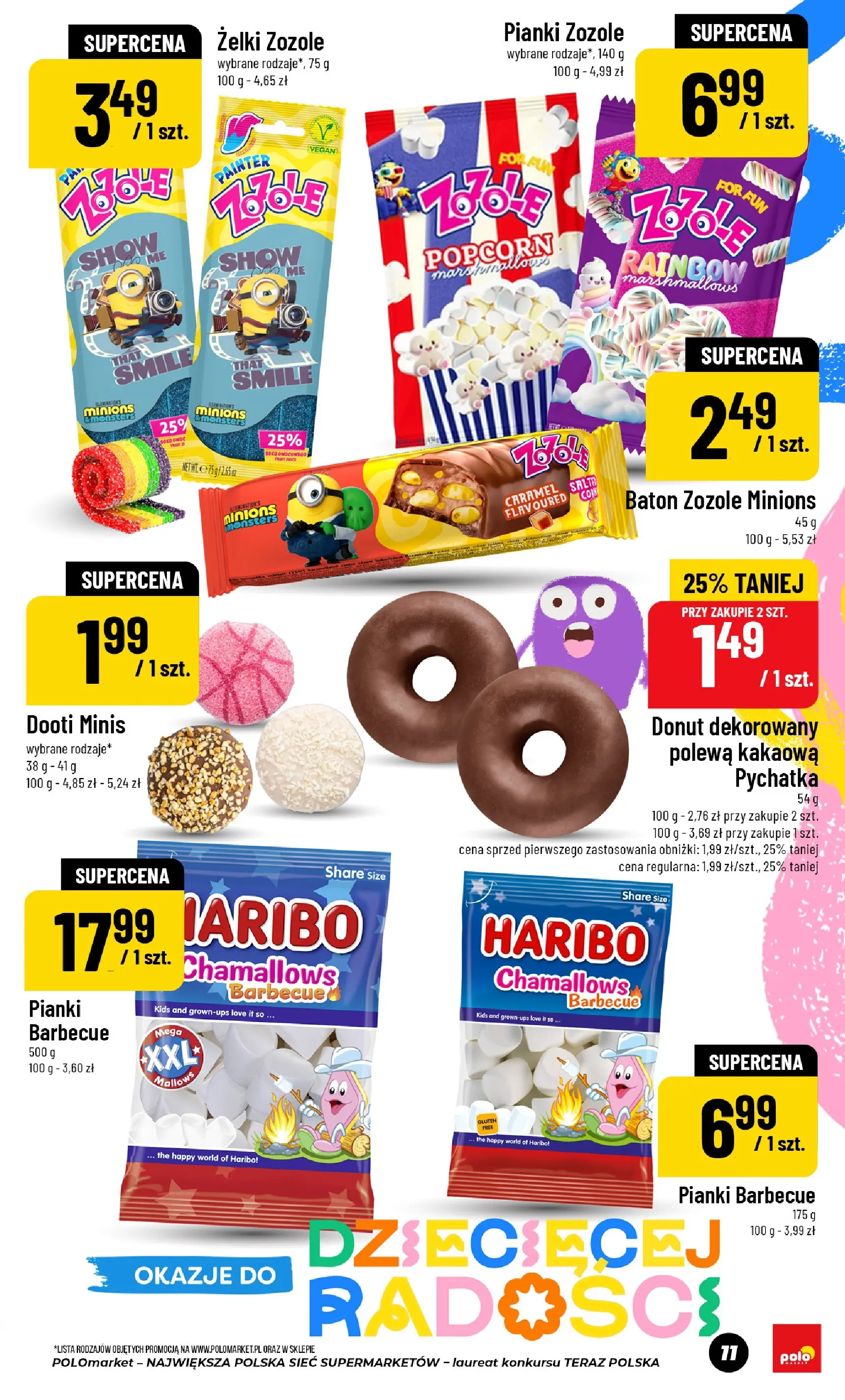Nowa POLOmarket gazetka od jutra 27.05.2026 | Strona: 11 | Produkty: Donut, Baton, Pianki, Popcorn