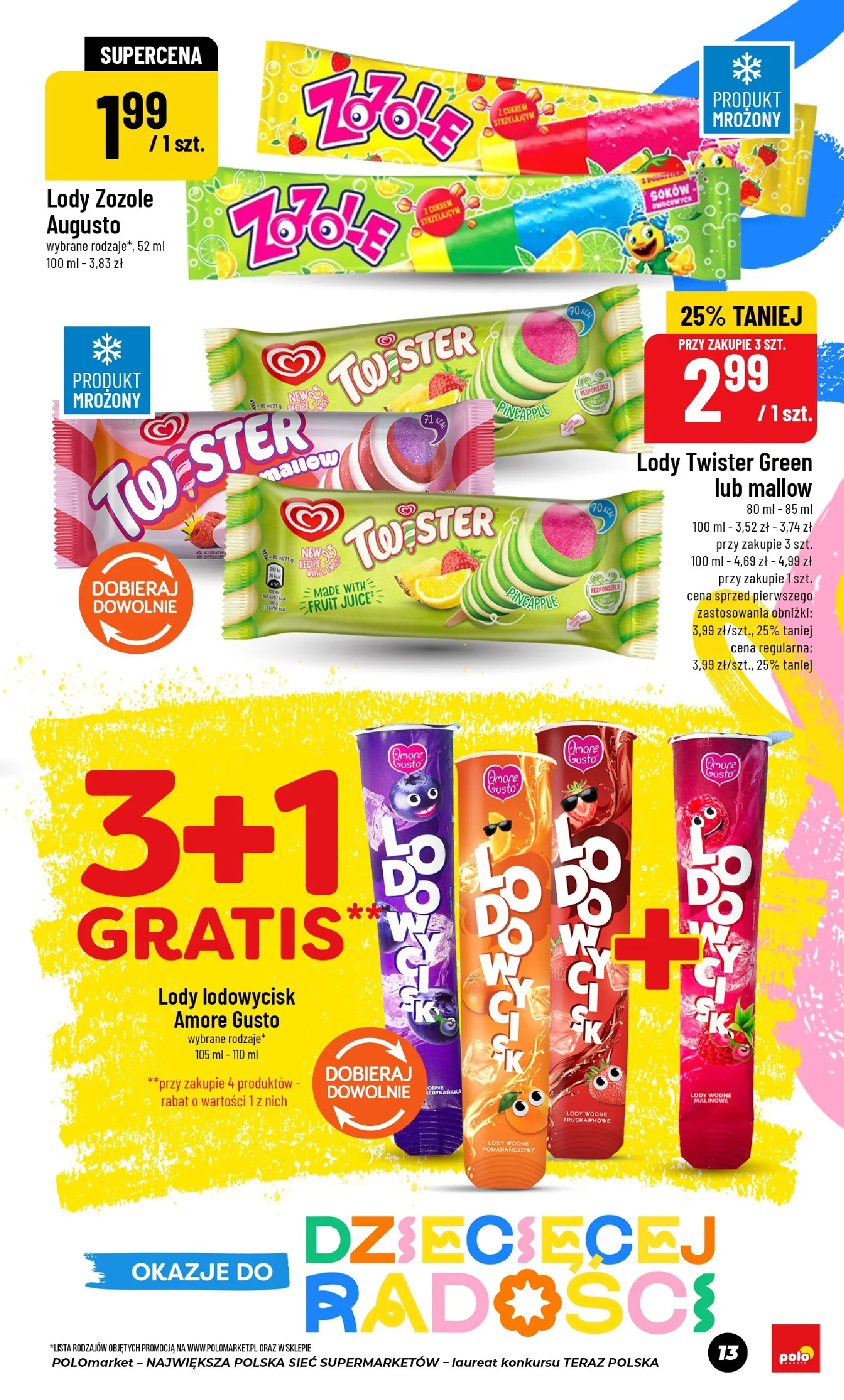 Nowa POLOmarket gazetka od jutra 27.05.2026 | Strona: 13 | Produkty: Lody