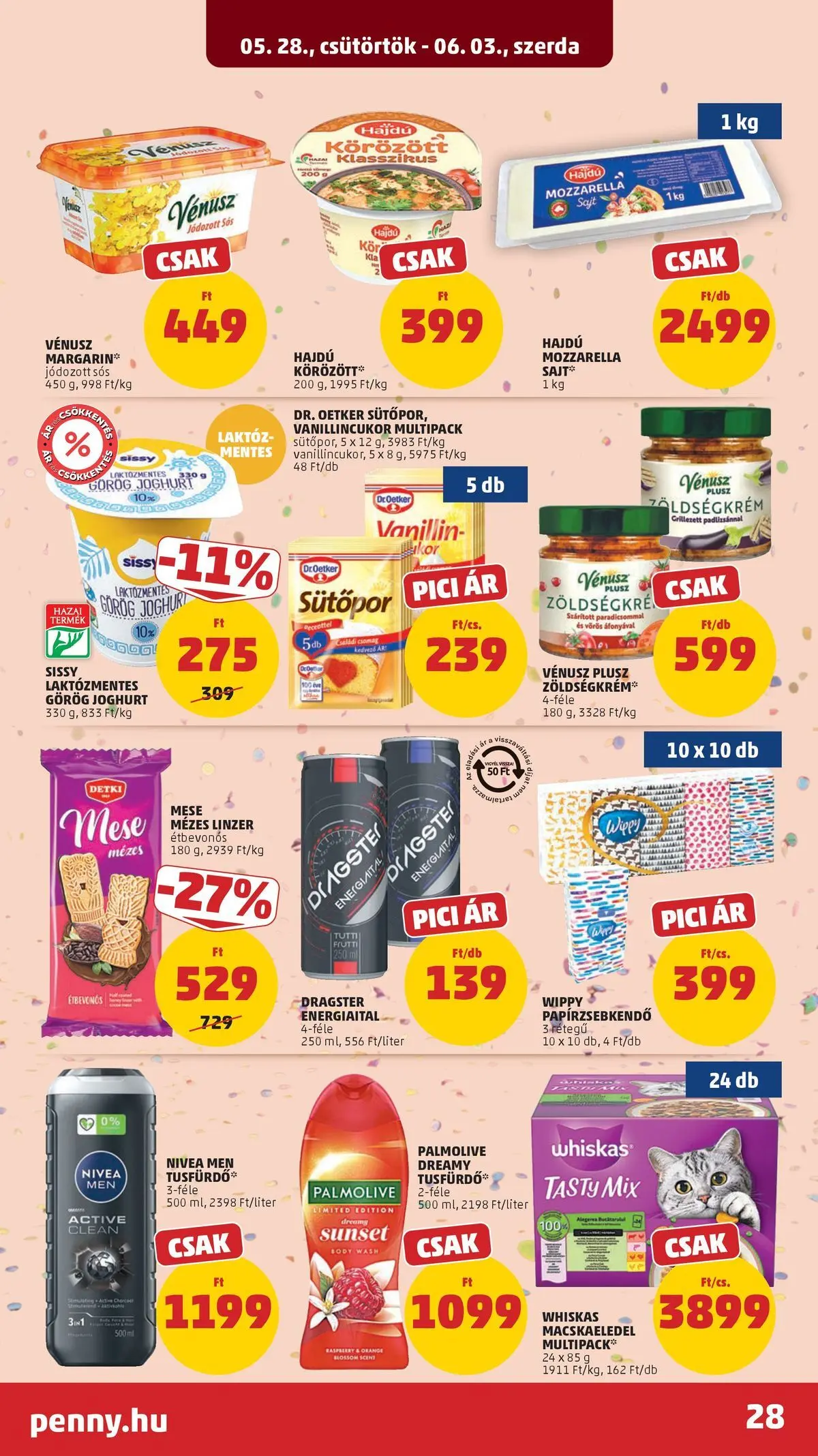 PENNY - Penny újság érvényessége 2026.06.03-ig: 2026.05.27.-tól lapozható | Oldal: 28 | Termékek: Körözött, Energiaital, Görög joghurt, Joghurt