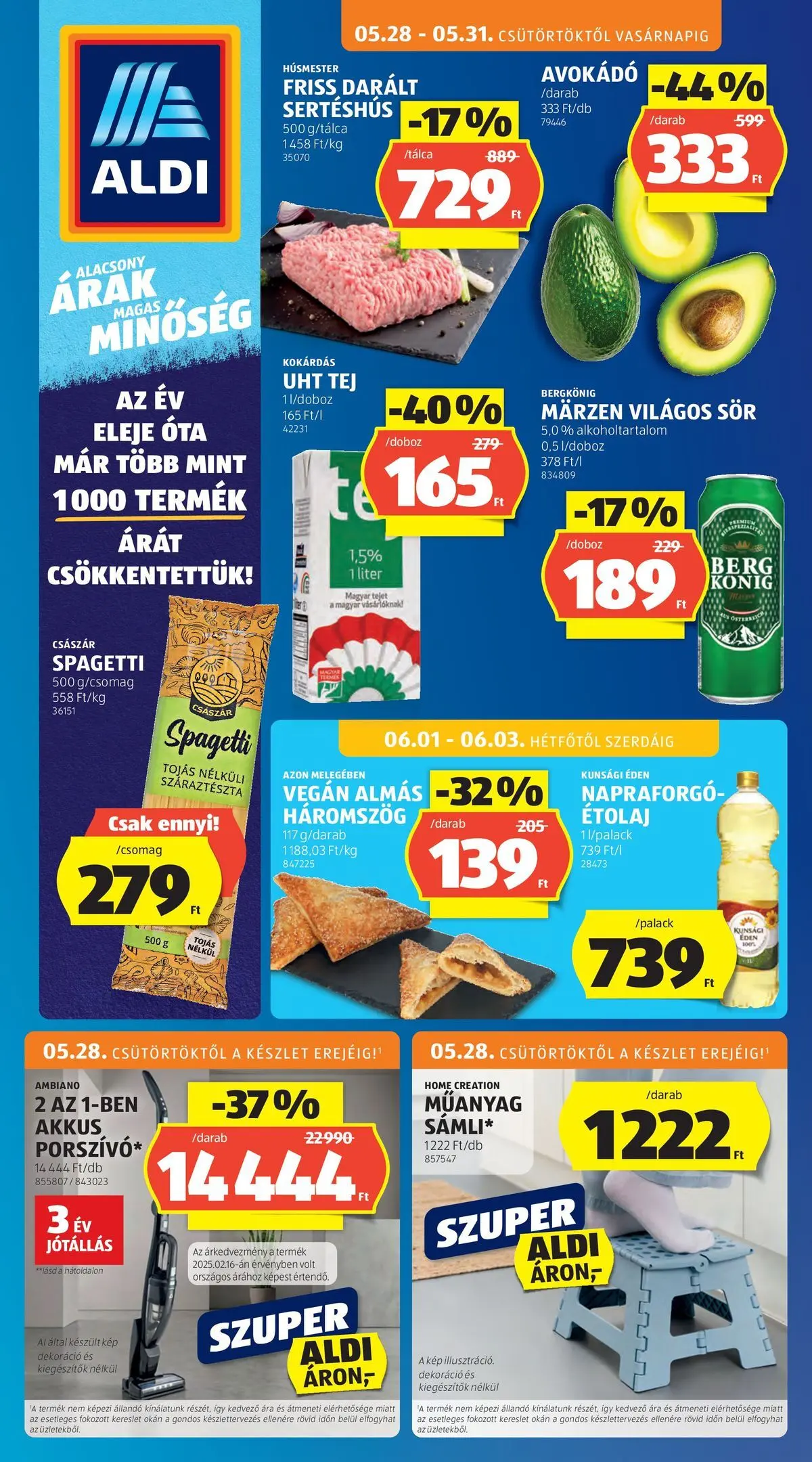 Akciós újság új Ajánlatok - 2026.05.26. -tól/töl ⏳ | Oldal: 1 | Termékek: Étolaj, Doboz, Tej, Avokádó Ajánlatok - Aldi újság érvényessége 2026.05.31-ig - 2026.05.26. -tól/töl > akció, lapozható szórólap 🛍️ | Oldal: 1 | Termékek: Étolaj, Doboz, Tej, Avokádó