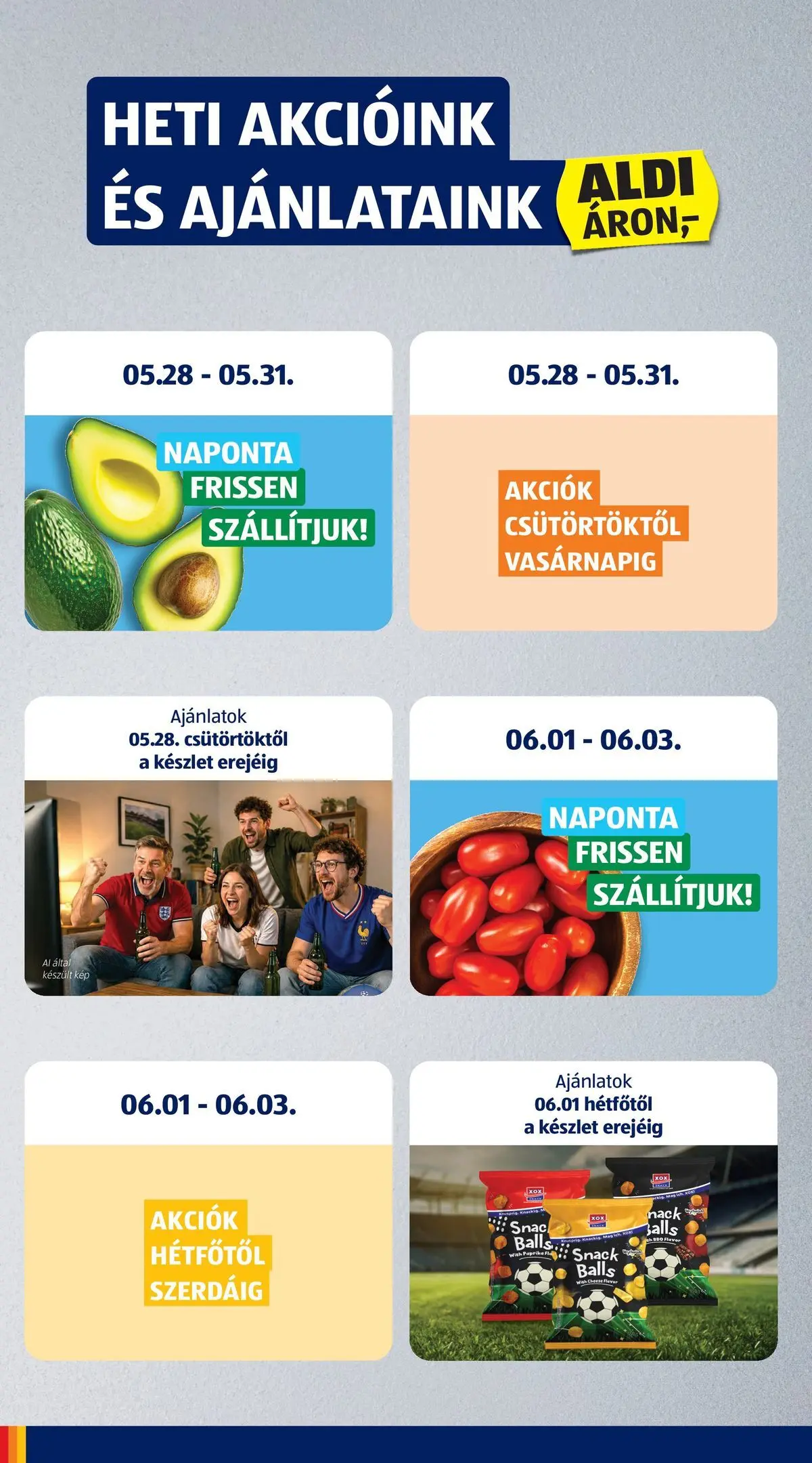 Akciós újság új Ajánlatok - 2026.05.26. -tól/töl ⏳ | Oldal: 6 Ajánlatok - Aldi újság érvényessége 2026.05.31-ig - 2026.05.26. -tól/töl > akció, lapozható szórólap 🛍️ | Oldal: 6
