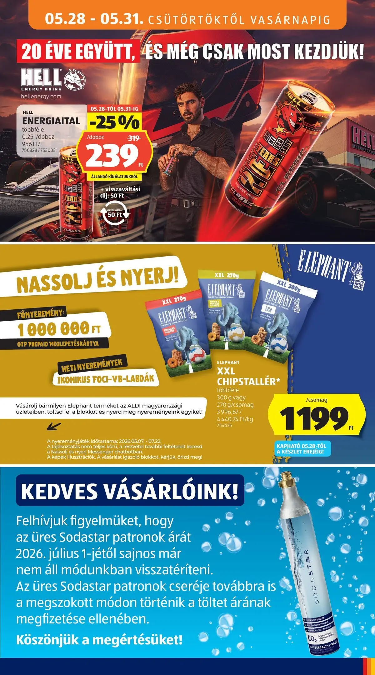 Akciós újság új Ajánlatok - 2026.05.26. -tól/töl ⏳ | Oldal: 19 | Termékek: Energiaital, Doboz Ajánlatok - Aldi újság érvényessége 2026.05.31-ig - 2026.05.26. -tól/töl > akció, lapozható szórólap 🛍️ | Oldal: 19 | Termékek: Energiaital, Doboz