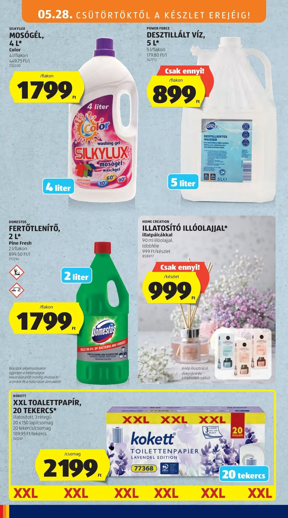 Akciós újság új Ajánlatok - 2026.05.26. -tól/töl ⏳ | Oldal: 32 | Termékek: Mosógél, Dekoráció Ajánlatok - Aldi újság érvényessége 2026.05.31-ig - 2026.05.26. -tól/töl > akció, lapozható szórólap 🛍️ | Oldal: 32 | Termékek: Mosógél, Dekoráció