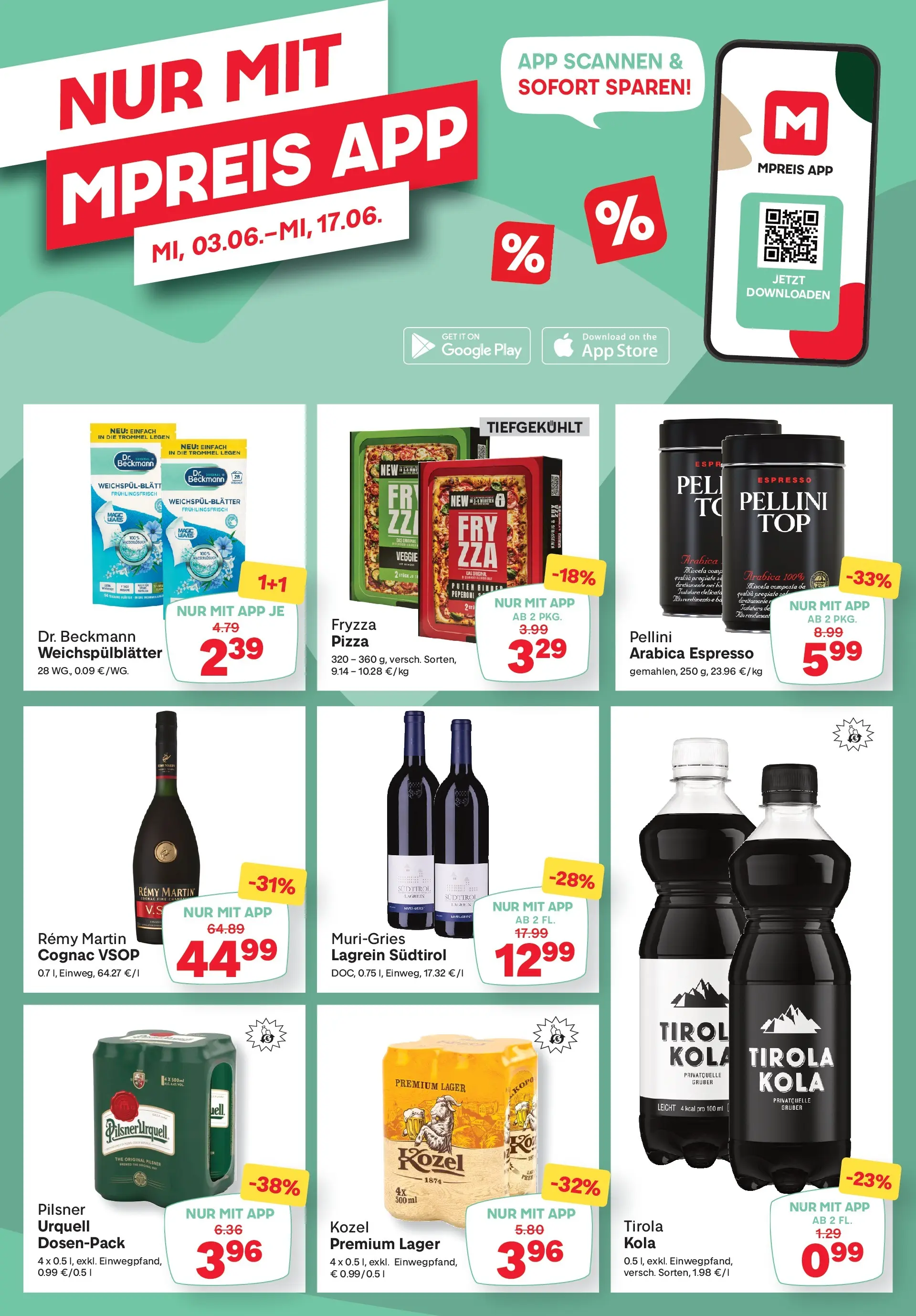 MPREIS Pfunds von 03.06.2026 - Aktuelle Angebote | Seite: 14 | Produkte: Pizza