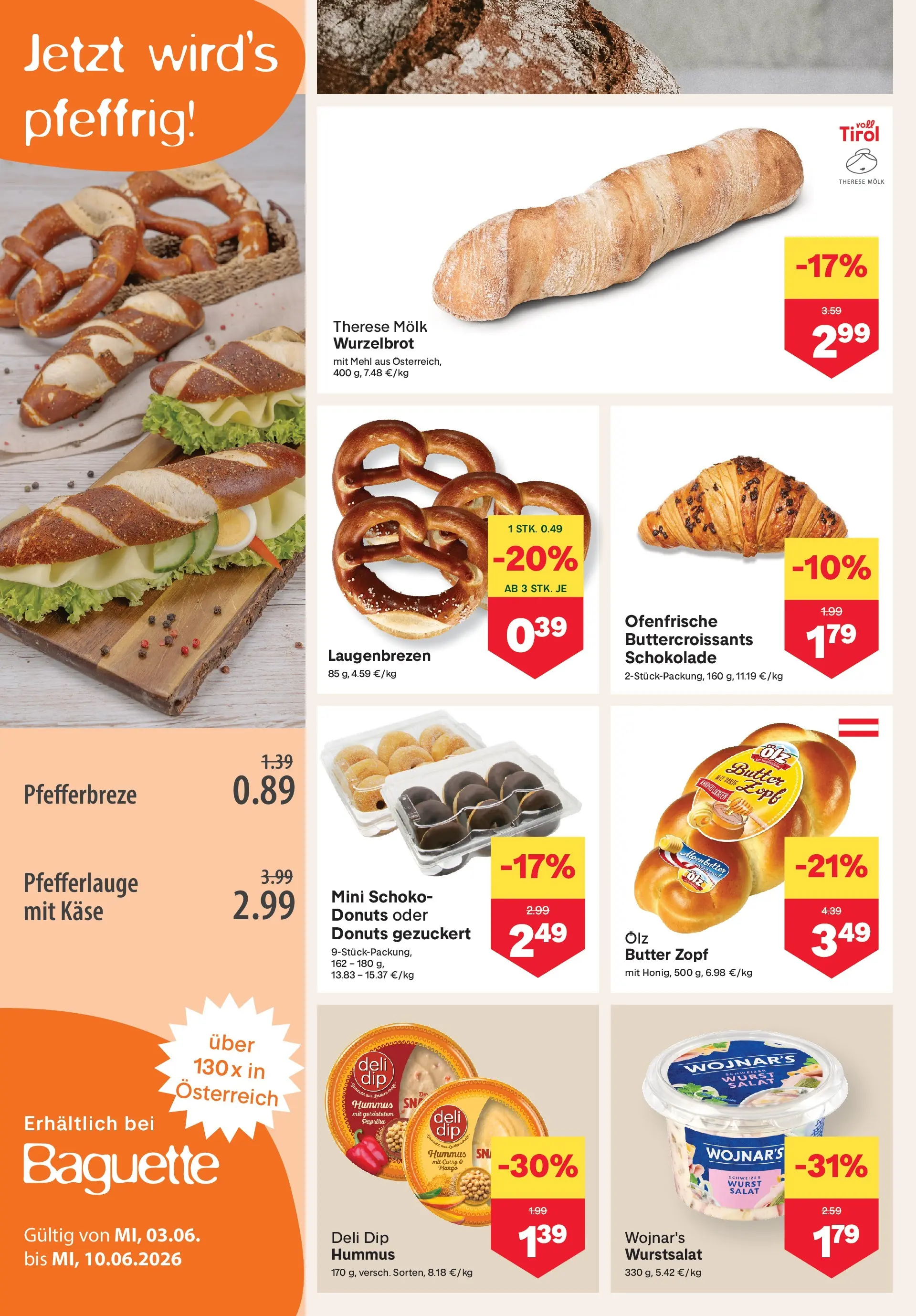 MPREIS Velden von 03.06.2026 - Aktuelle Angebote | Seite: 4 | Produkte: Salat, Wurst, Jääkaappipakastin, Butter