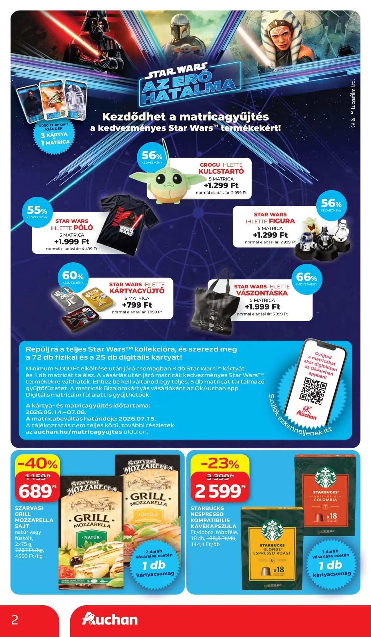 Akciós újság új Auchan - 2026.05.28. -tól/töl ⏳ | Oldal: 2 | Termékek: Mozzarella, Kávékapszula, Grill, Sajt Auchan akciós újság Kecskemét - 2026.05.28. -tól/töl > akció, lapozható szórólap 🛍️ | Oldal: 2 | Termékek: Mozzarella, Kávékapszula, Grill, Sajt