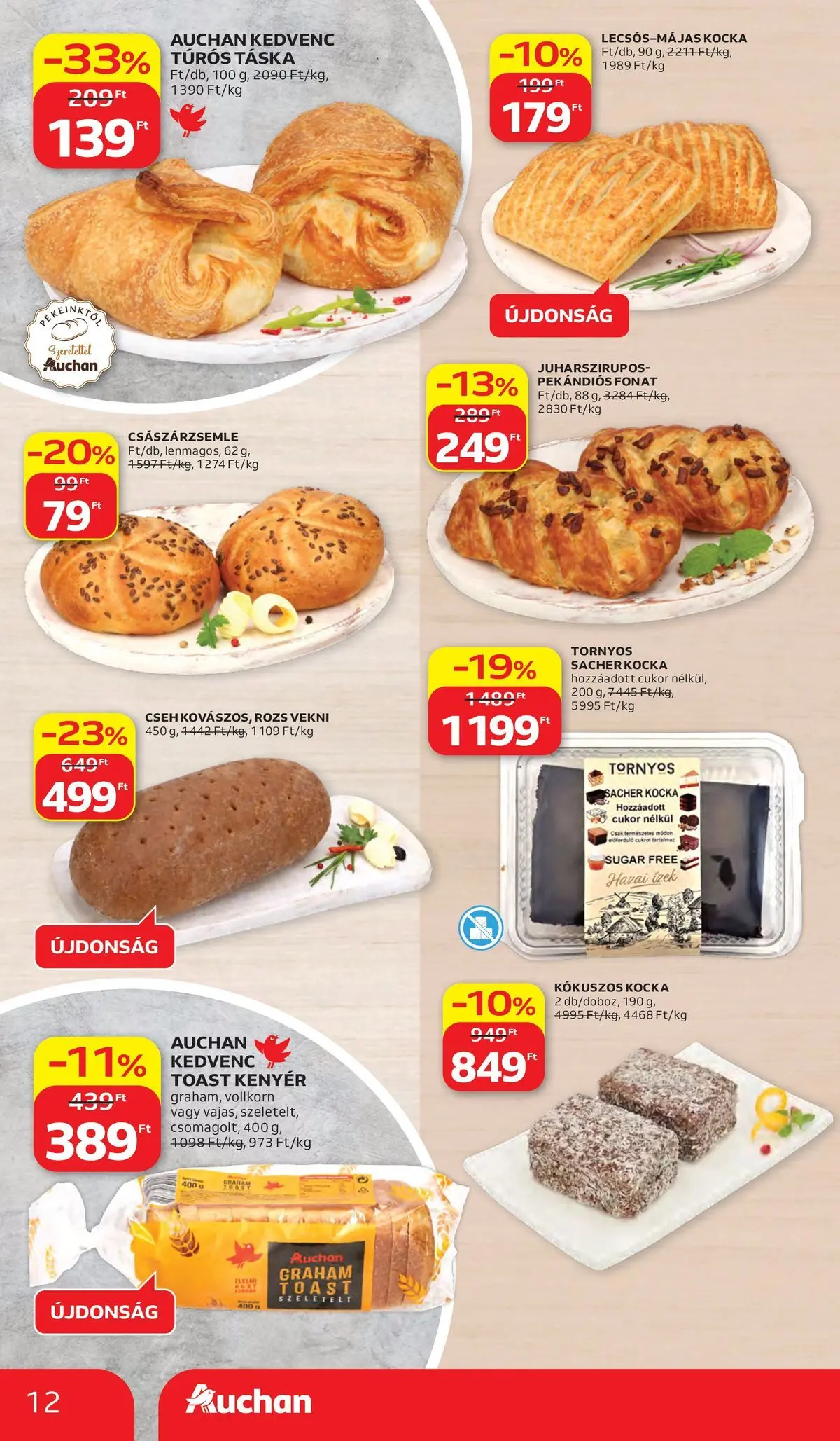 Akciós újság új Auchan - 2026.05.28. -tól/töl ⏳ | Oldal: 12 | Termékek: Táska, Császárzsemle, Kenyér, Cukor Auchan akciós újság Kecskemét - 2026.05.28. -tól/töl > akció, lapozható szórólap 🛍️ | Oldal: 12 | Termékek: Táska, Császárzsemle, Kenyér, Cukor