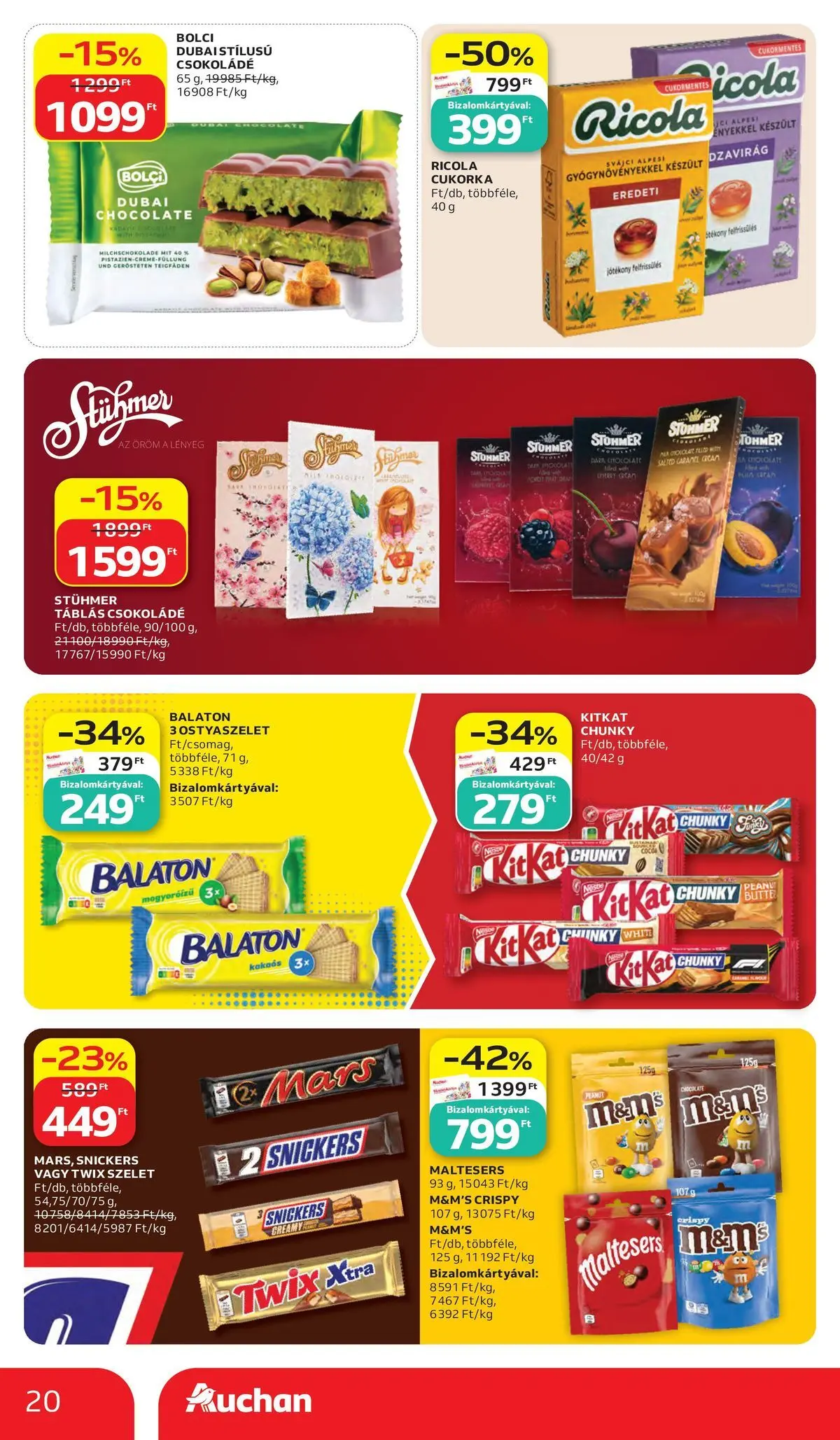 Akciós újság új Auchan - 2026.05.28. -tól/töl ⏳ | Oldal: 20 | Termékek: Ostyaszelet, Snickers, Csokoládé, Cukorka Auchan akciós újság Kecskemét - 2026.05.28. -tól/töl > akció, lapozható szórólap 🛍️ | Oldal: 20 | Termékek: Ostyaszelet, Snickers, Csokoládé, Cukorka