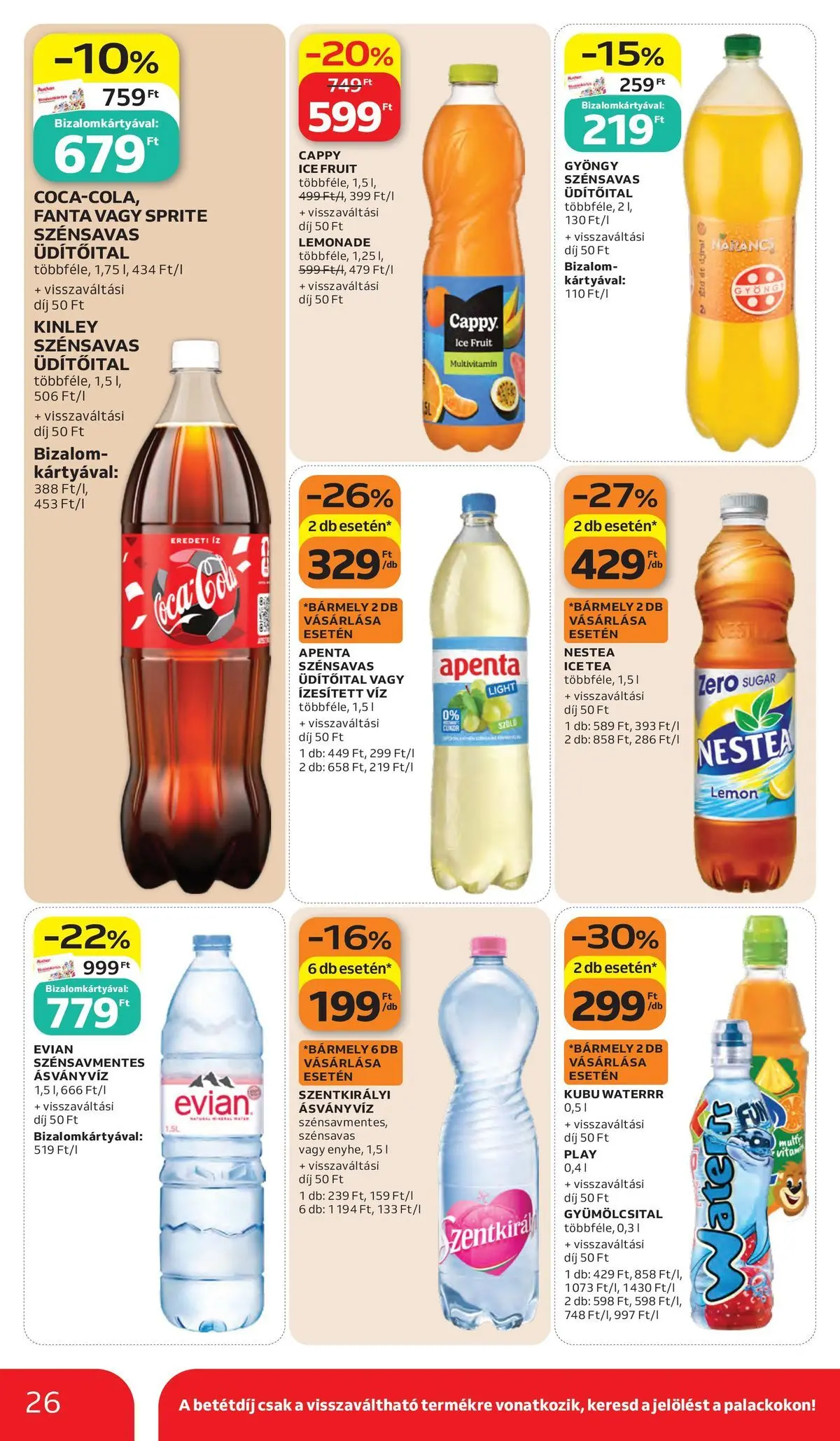 Akciós újság új Auchan - 2026.05.28. -tól/töl ⏳ | Oldal: 26 | Termékek: Fanta, Ásványvíz, Multivitamin, Cukor Auchan akciós újság Kecskemét - 2026.05.28. -tól/töl > akció, lapozható szórólap 🛍️ | Oldal: 26 | Termékek: Fanta, Ásványvíz, Multivitamin, Cukor