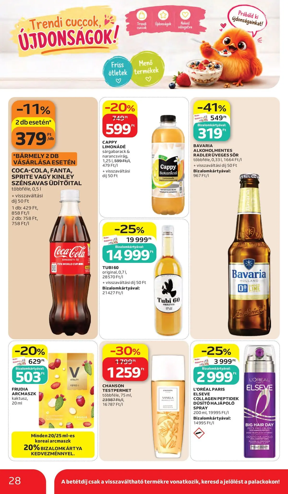 Akciós újság új Auchan - 2026.05.28. -tól/töl ⏳ | Oldal: 28 | Termékek: Testpermet, Radler, Limonádé, Sör Auchan akciós újság Kecskemét - 2026.05.28. -tól/töl > akció, lapozható szórólap 🛍️ | Oldal: 28 | Termékek: Testpermet, Radler, Limonádé, Sör