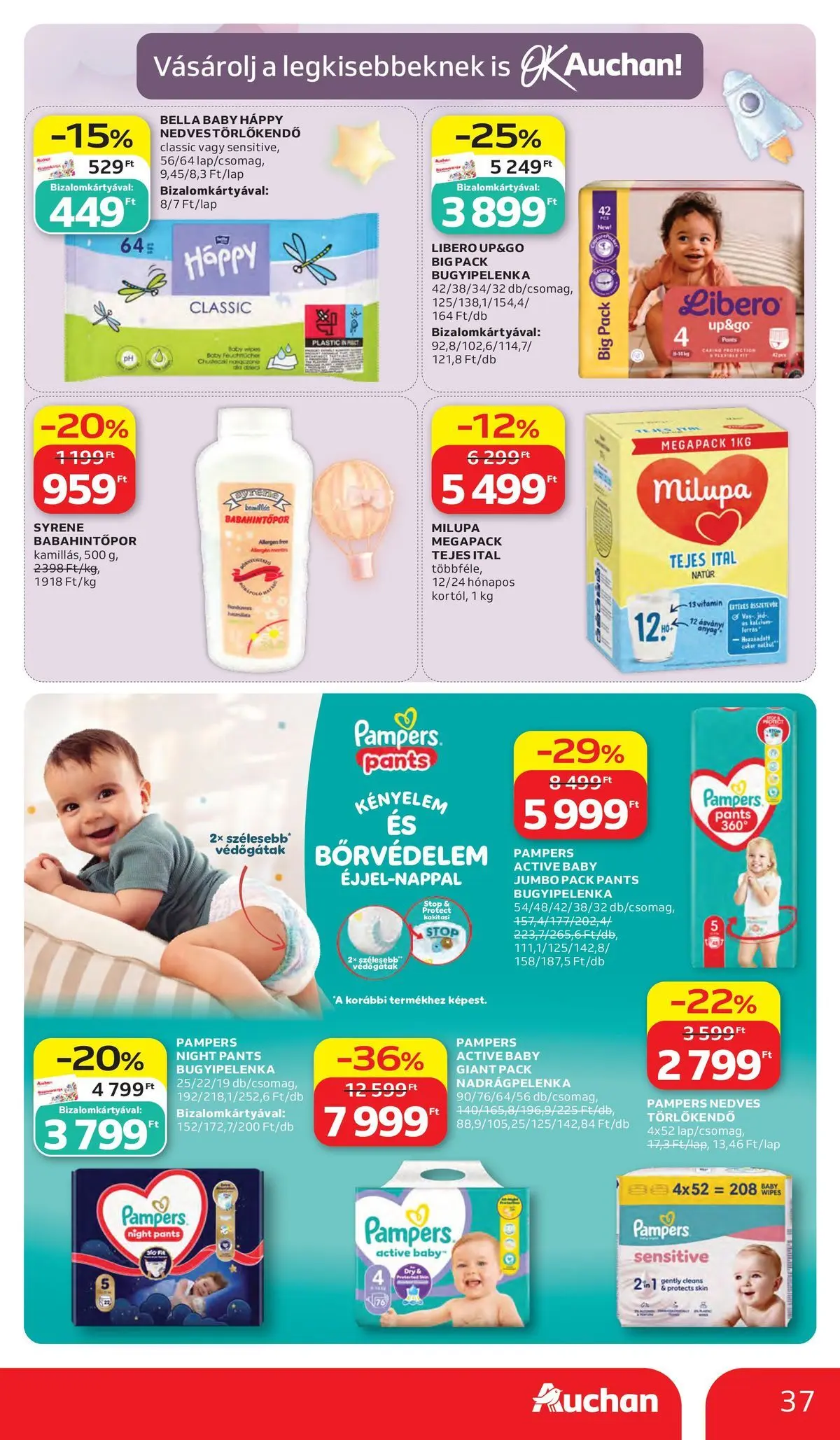 Akciós újság új Auchan - 2026.05.28. -tól/töl ⏳ | Oldal: 37 | Termékek: Pampers, Törlőkendő Auchan akciós újság Kecskemét - 2026.05.28. -tól/töl > akció, lapozható szórólap 🛍️ | Oldal: 37 | Termékek: Pampers, Törlőkendő