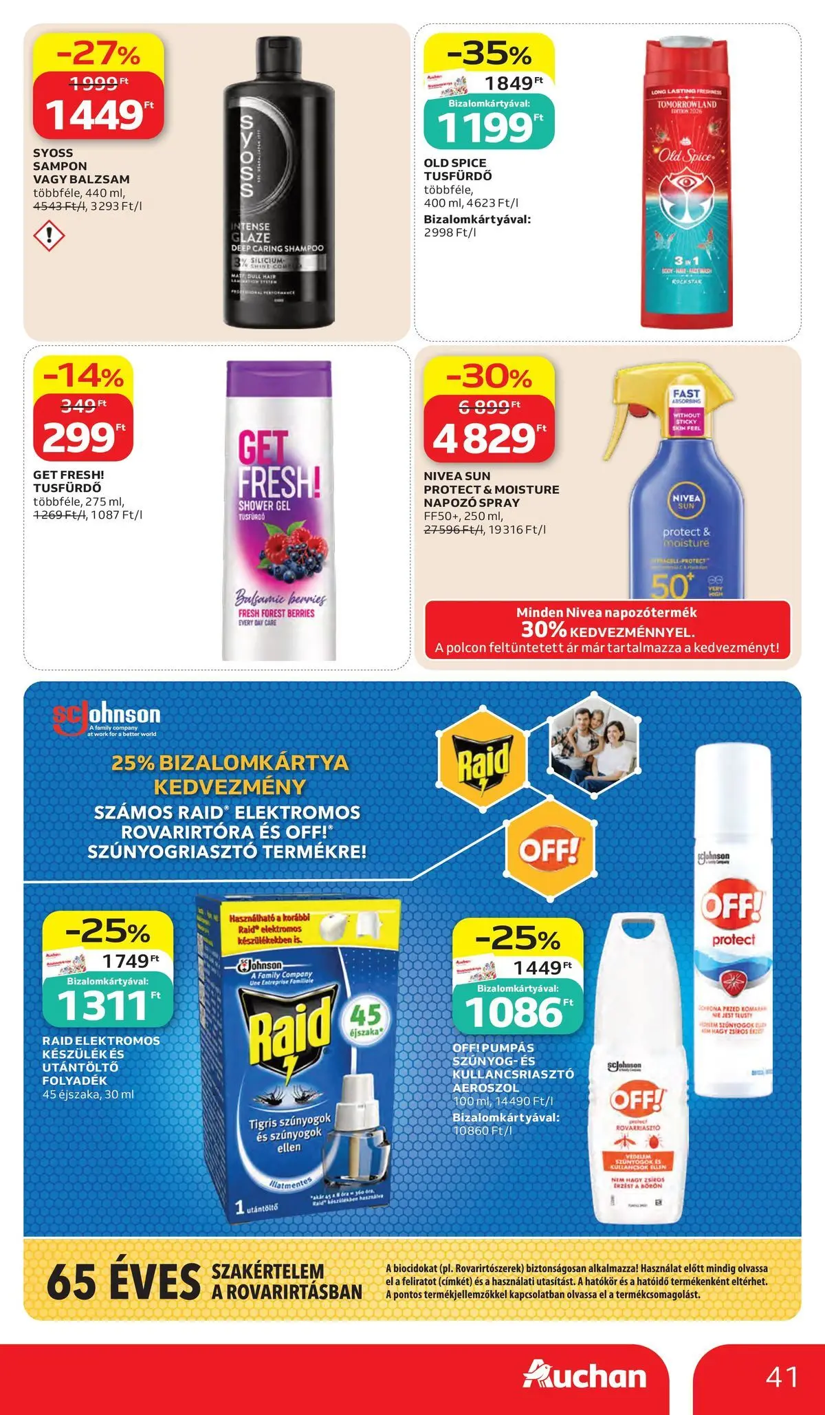 Akciós újság új Auchan - 2026.05.28. -tól/töl ⏳ | Oldal: 41 | Termékek: Old spice, Kullancsriasztó, Sampon, Tusfürdő Auchan akciós újság Kecskemét - 2026.05.28. -tól/töl > akció, lapozható szórólap 🛍️ | Oldal: 41 | Termékek: Old spice, Kullancsriasztó, Sampon, Tusfürdő