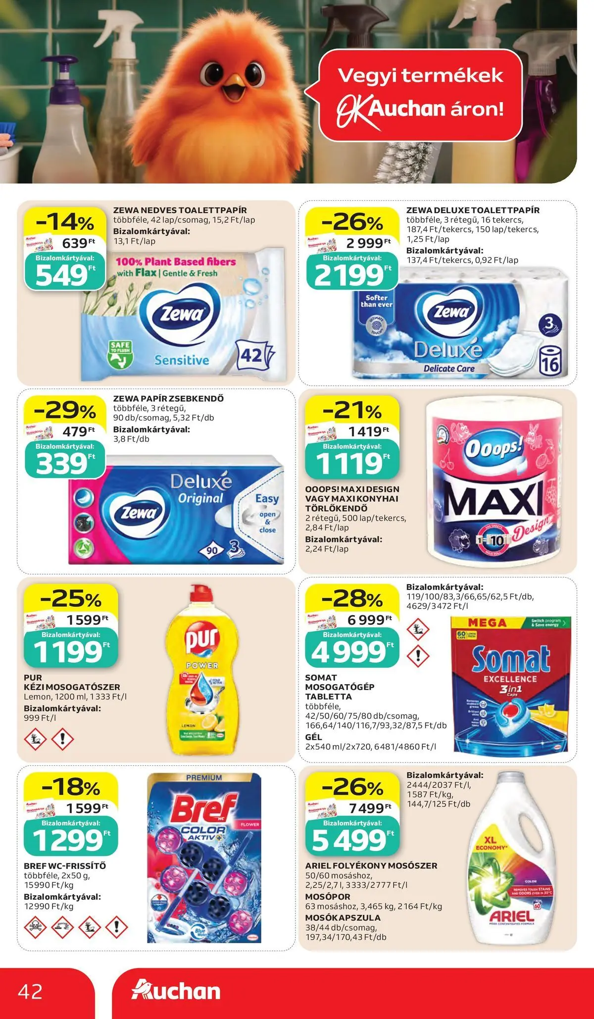 Akciós újság új Auchan - 2026.05.28. -tól/töl ⏳ | Oldal: 42 | Termékek: Ariel, Mosogatógép, Mosópor, Mosószer Auchan akciós újság Kecskemét - 2026.05.28. -tól/töl > akció, lapozható szórólap 🛍️ | Oldal: 42 | Termékek: Ariel, Mosogatógép, Mosópor, Mosószer