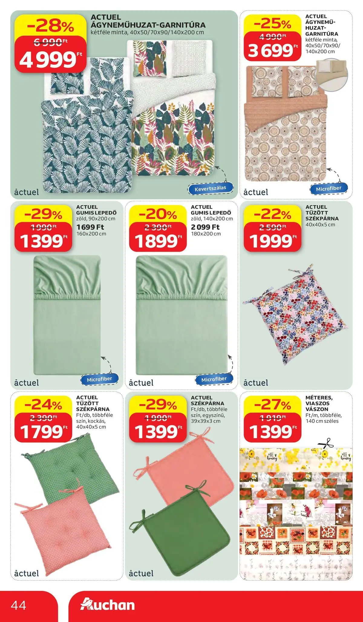 Akciós újság új Auchan - 2026.05.28. -tól/töl ⏳ | Oldal: 44 | Termékek: Székpárna, Gumis lepedő, Lepedő, Ágynemű Auchan akciós újság Kecskemét - 2026.05.28. -tól/töl > akció, lapozható szórólap 🛍️ | Oldal: 44 | Termékek: Székpárna, Gumis lepedő, Lepedő, Ágynemű